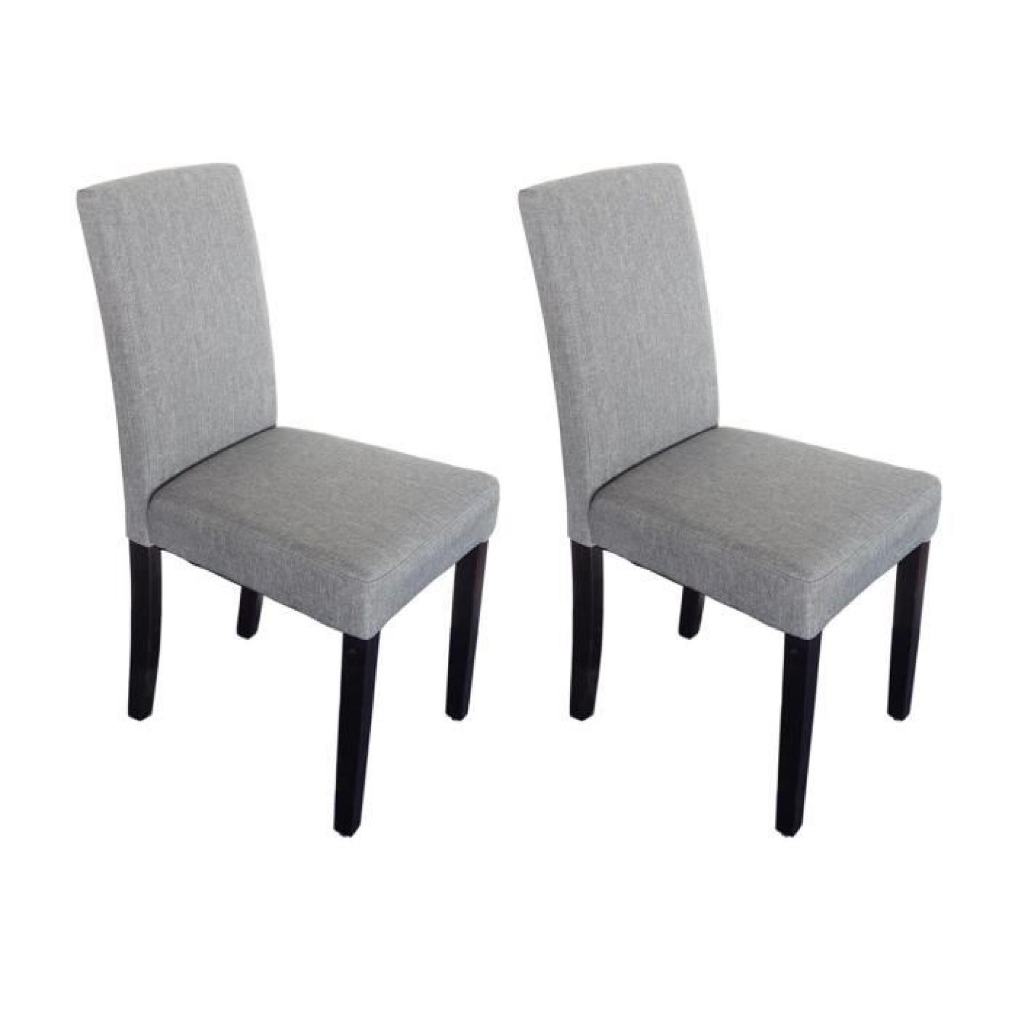 CLARA Lot de 2 chaises de salle à manger en lin gris