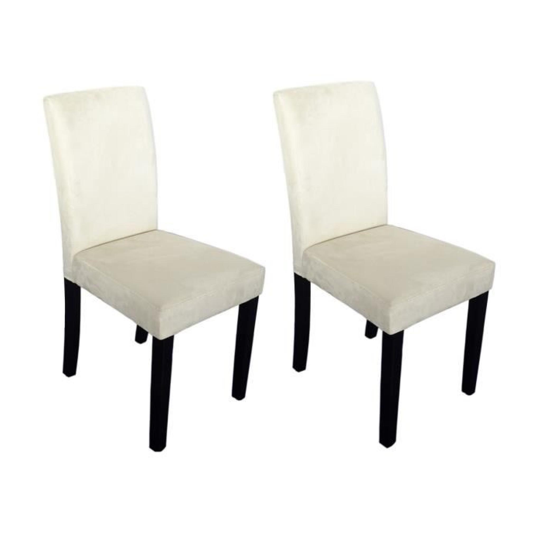 CLARA Lot de 2 chaises de salle à manger en tissu couleur sable