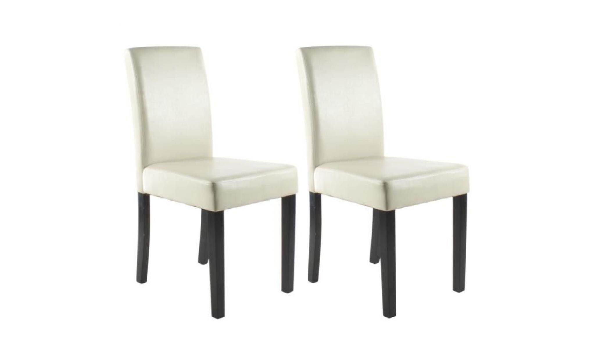clara lot de 2 chaises de salle à manger   simili gris   classique   l 43 x p 45 cm