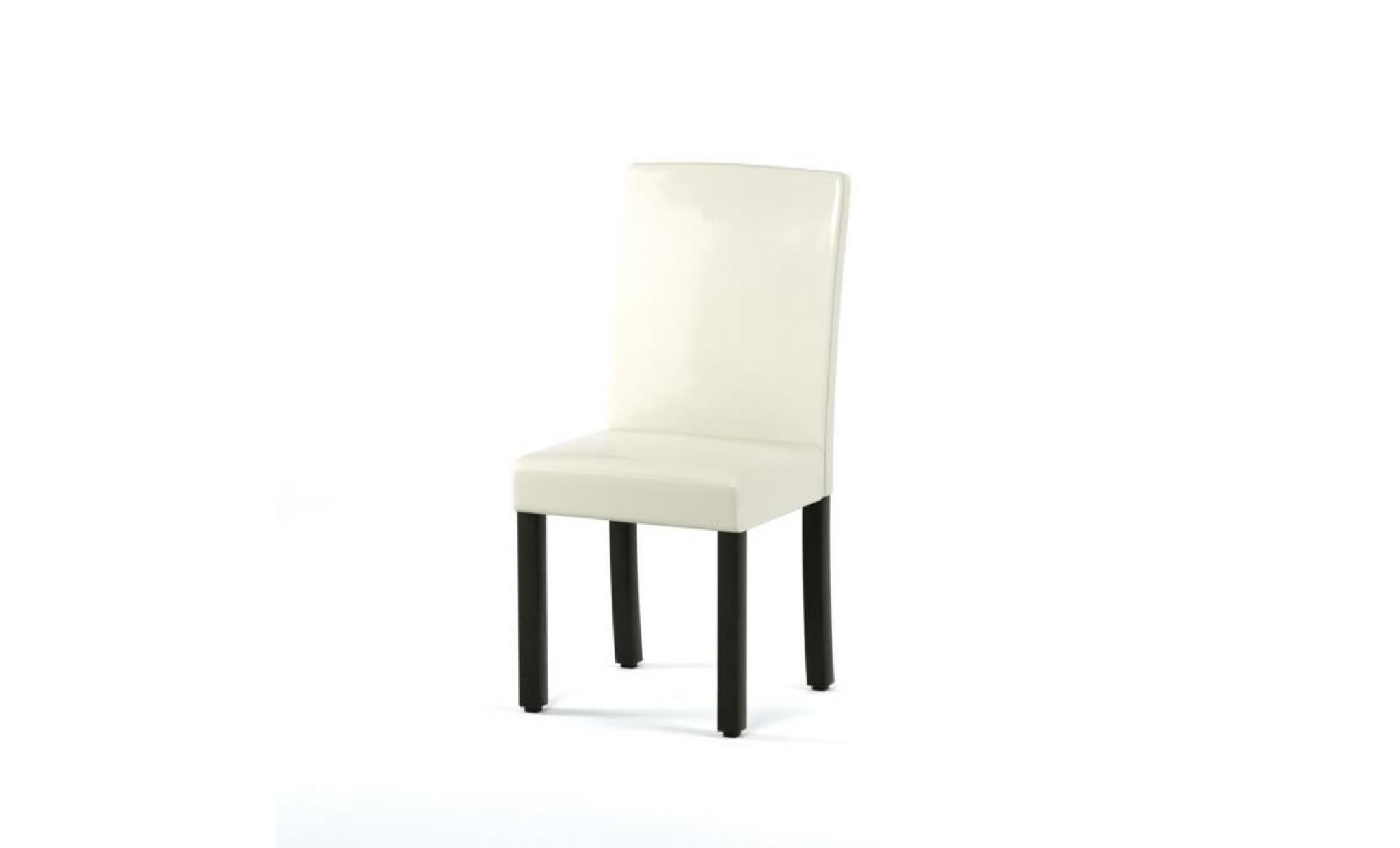 clara lot de 2 chaises de salle à manger   simili marron   classique   l 43 x p 45 cm pas cher