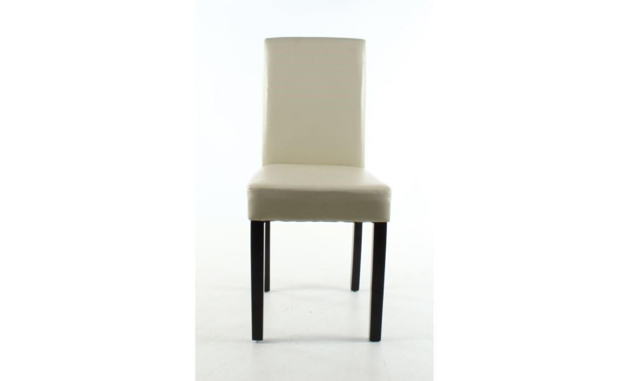 clara lot de 2 chaises de salle à manger   simili ivoire   classique   l 43 x p 45 cm pas cher