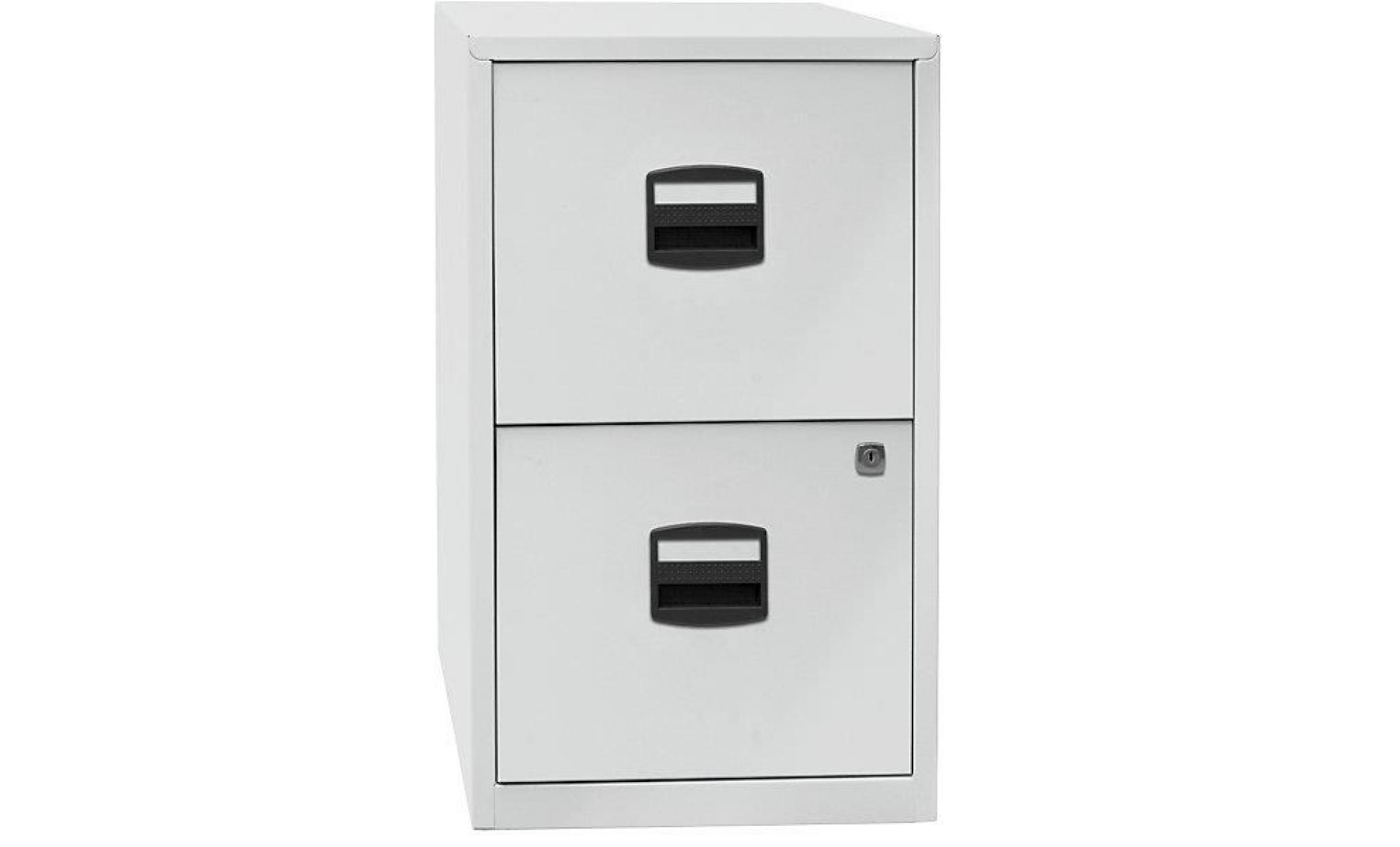 classeur pour dossiers suspendus pfa   2 tiroirs gris clair / rouge cardinal   armoire de bureau armoires de bureau classeur pour