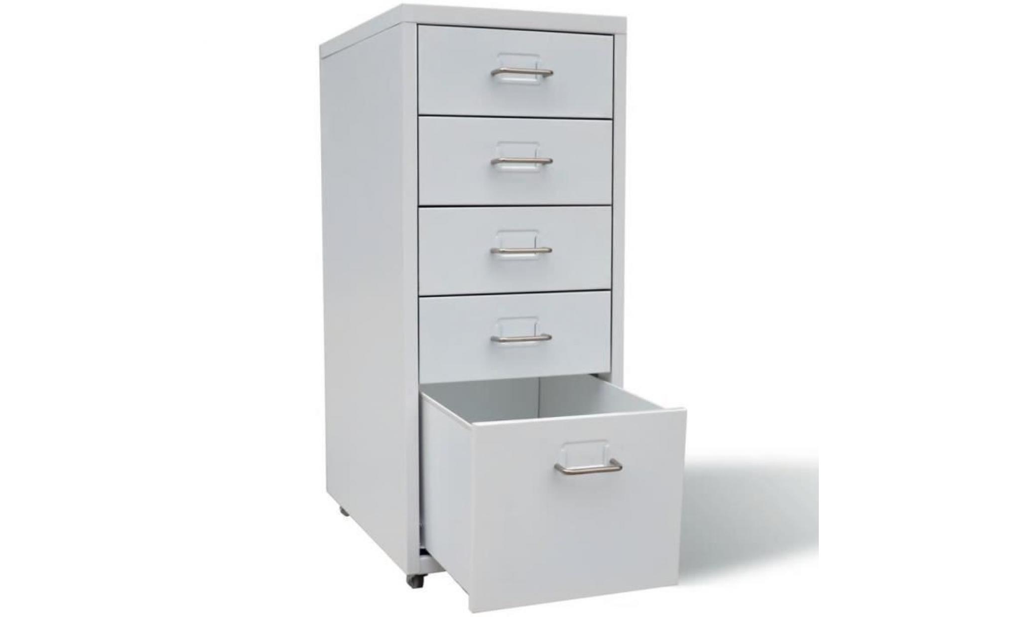 classeur suspendu armoires et meubles de rangement classeur à tiroirs métal 5 tiroirs gris pas cher