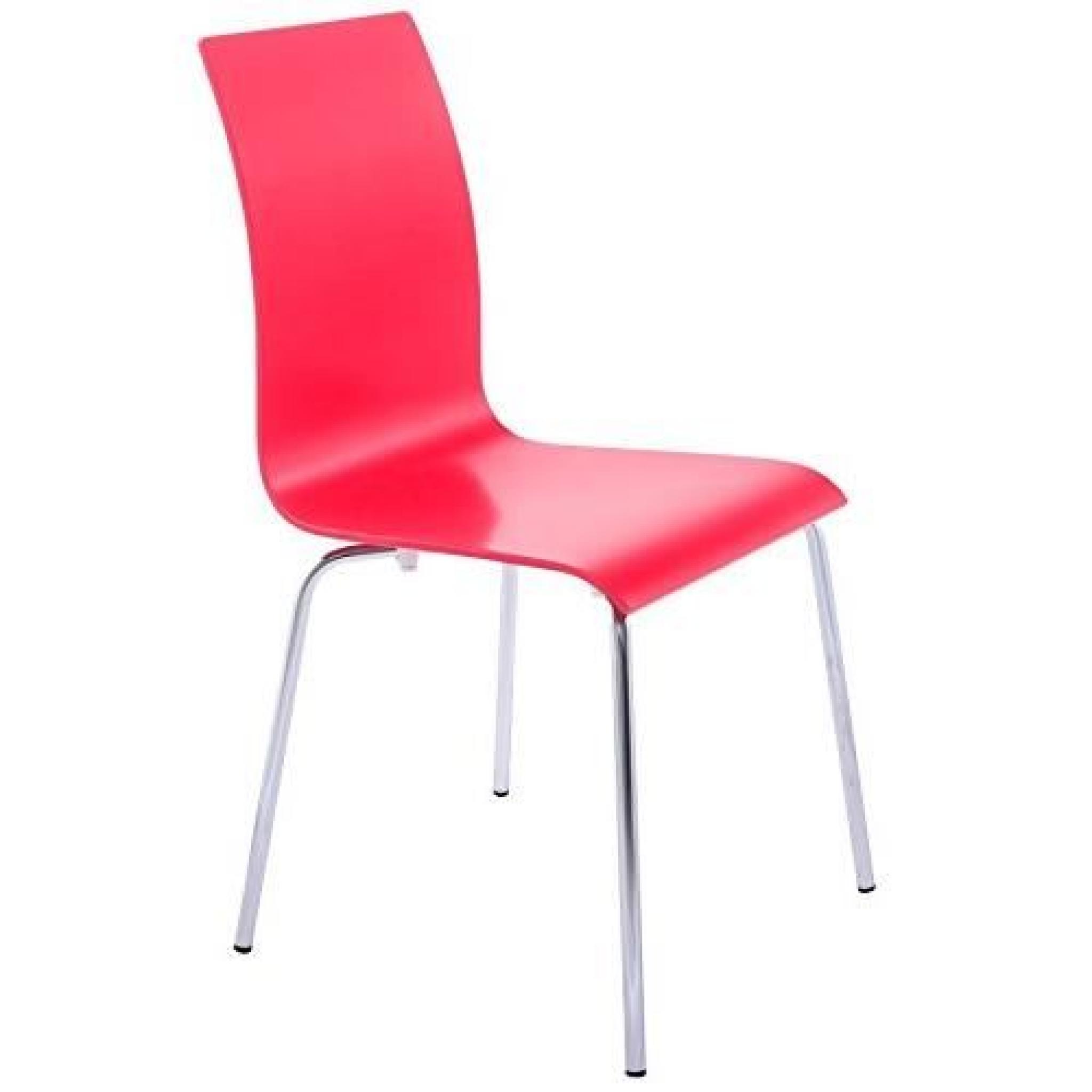CLASSIC - Chaise de cuisine en bois peint rouge