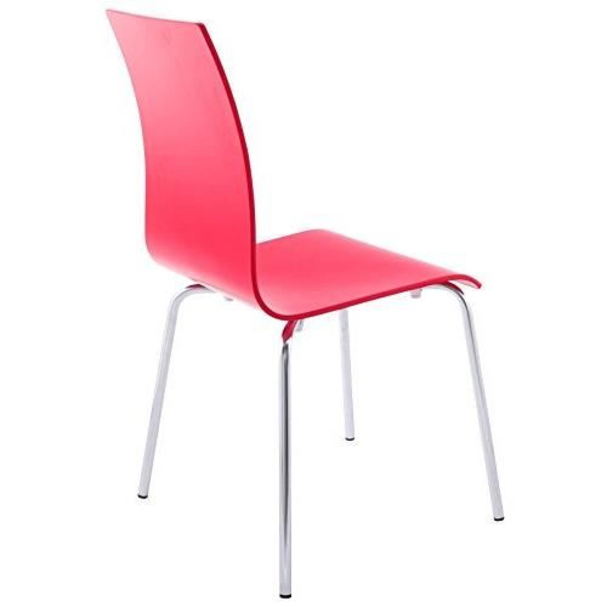 CLASSIC - Chaise de cuisine en bois peint rouge pas cher