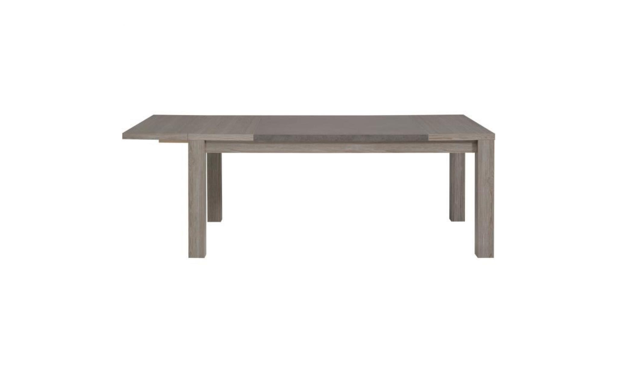 clay table à manger extensible de 8 à 12 personnes style contemporain décor chêne argile et béton foncé   l 180 / 256 x l 90 cm