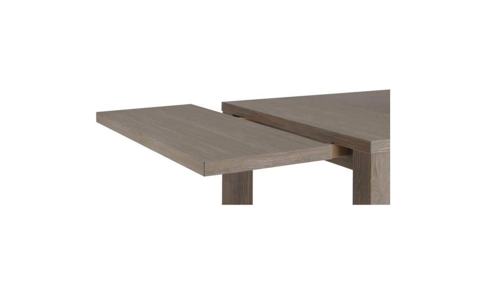 clay table à manger extensible de 8 à 12 personnes style contemporain décor chêne argile et béton foncé   l 180 / 256 x l 90 cm pas cher