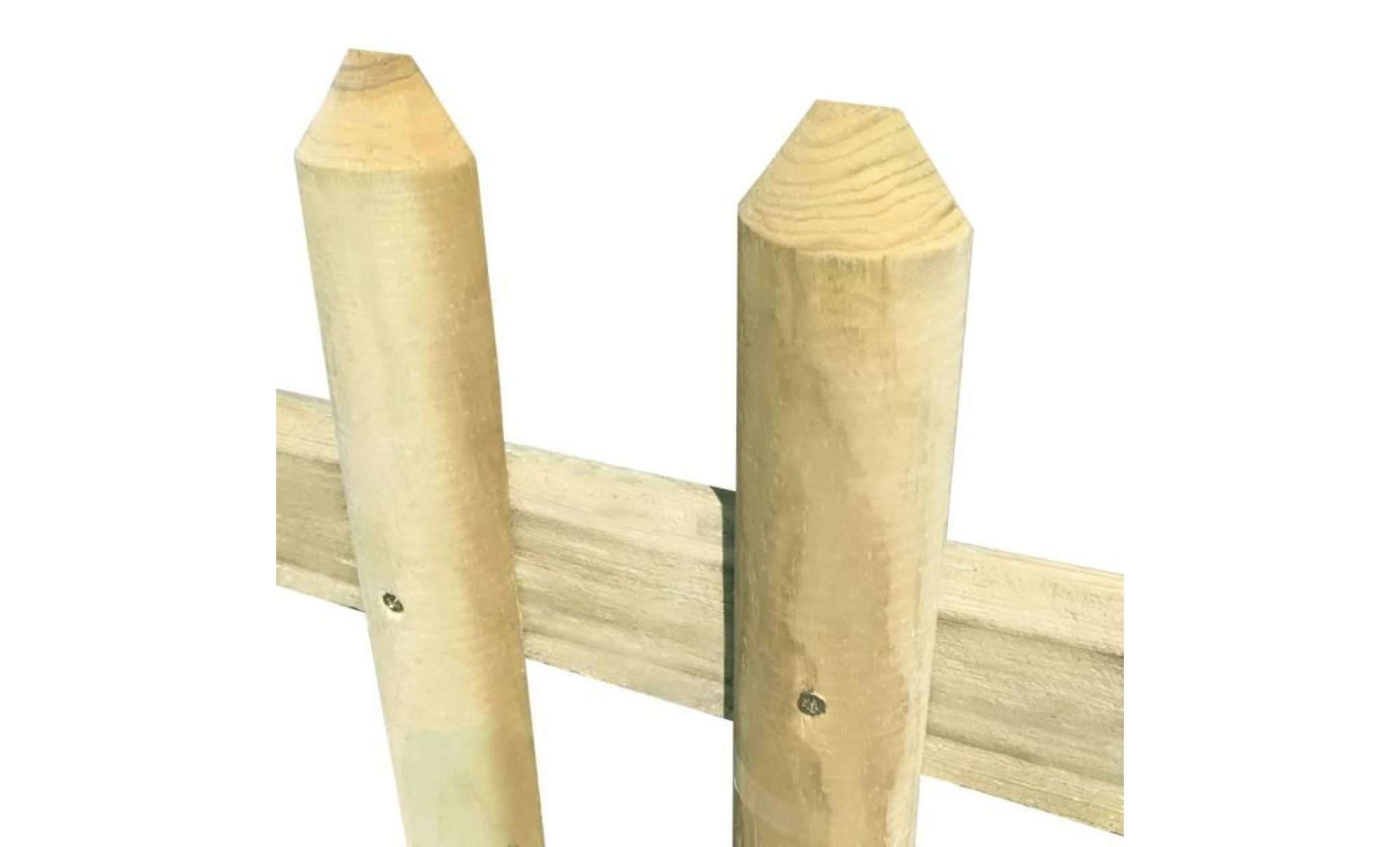 clôture à piquets bois de pin imprégné 170 x 100 cm 5   7 cm pas cher