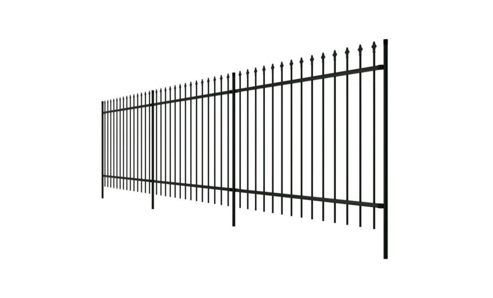 clôture ornementale de sécurité en acier noir 120 cm pas cher
