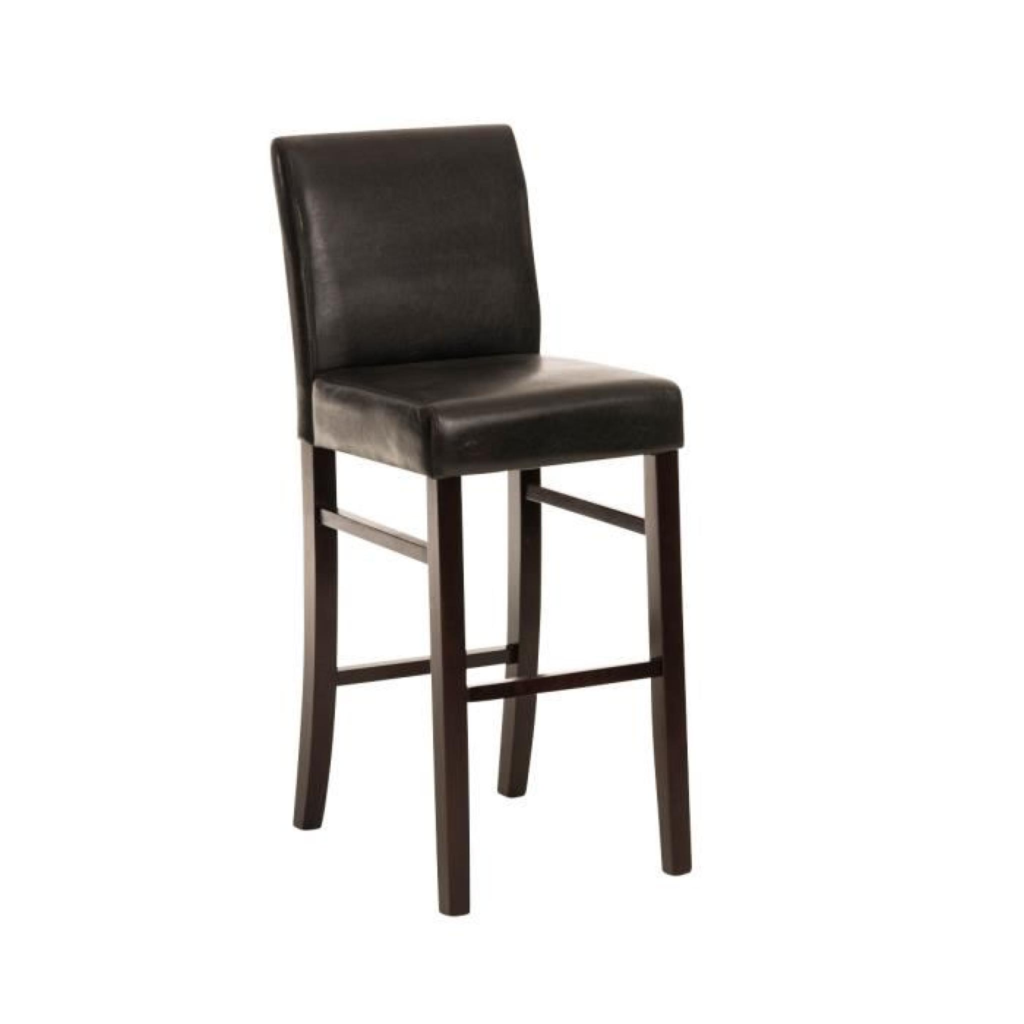 CLP Chaise de bar / Tabouret de bar en Bois ALVIN avec revêtement en PU, Hauteur assise: 75 cm, 10 couleurs au choix, confort gar...