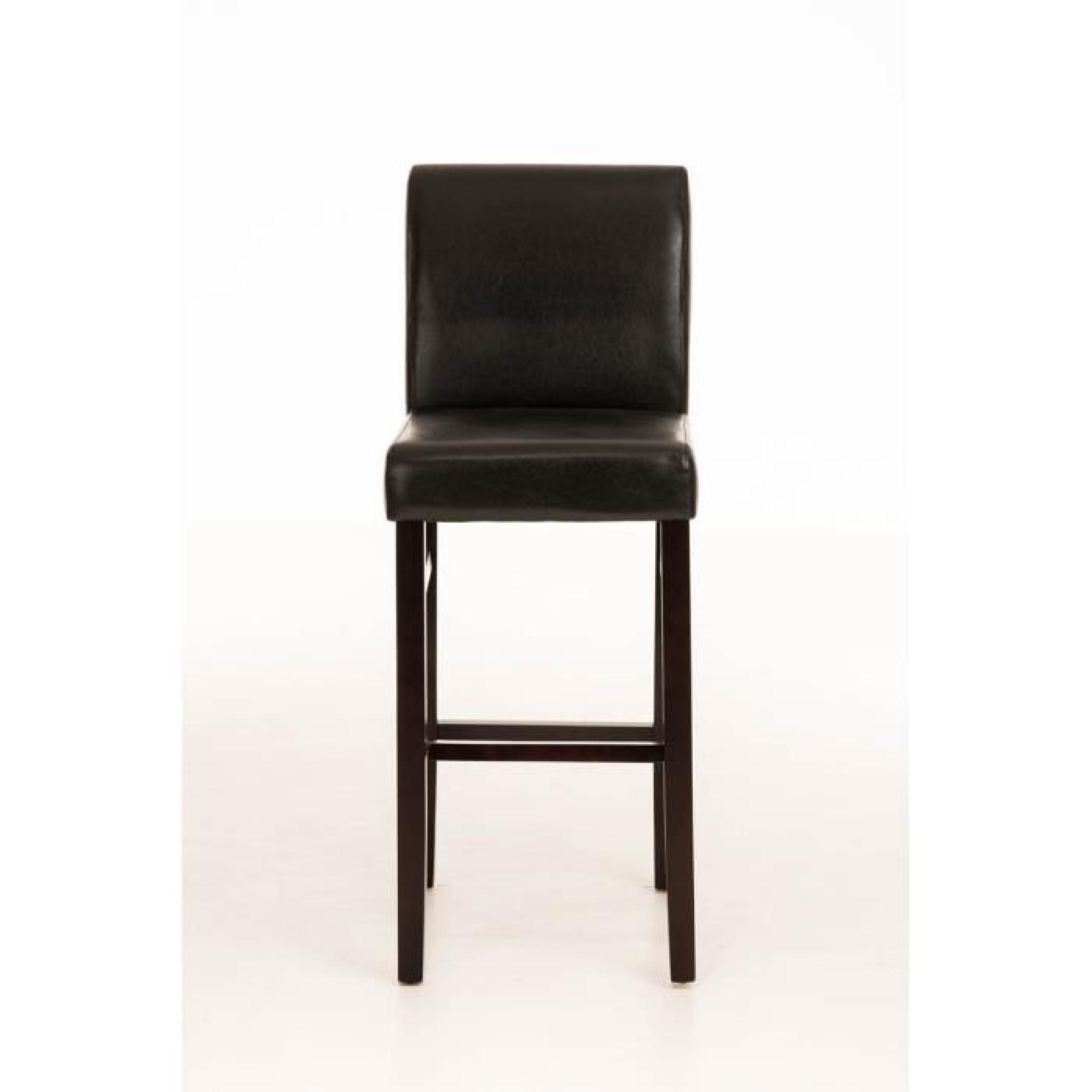 CLP Chaise de bar / Tabouret de bar en Bois ALVIN avec revêtement en PU, Hauteur assise: 75 cm, 10 couleurs au choix, confort gar... pas cher