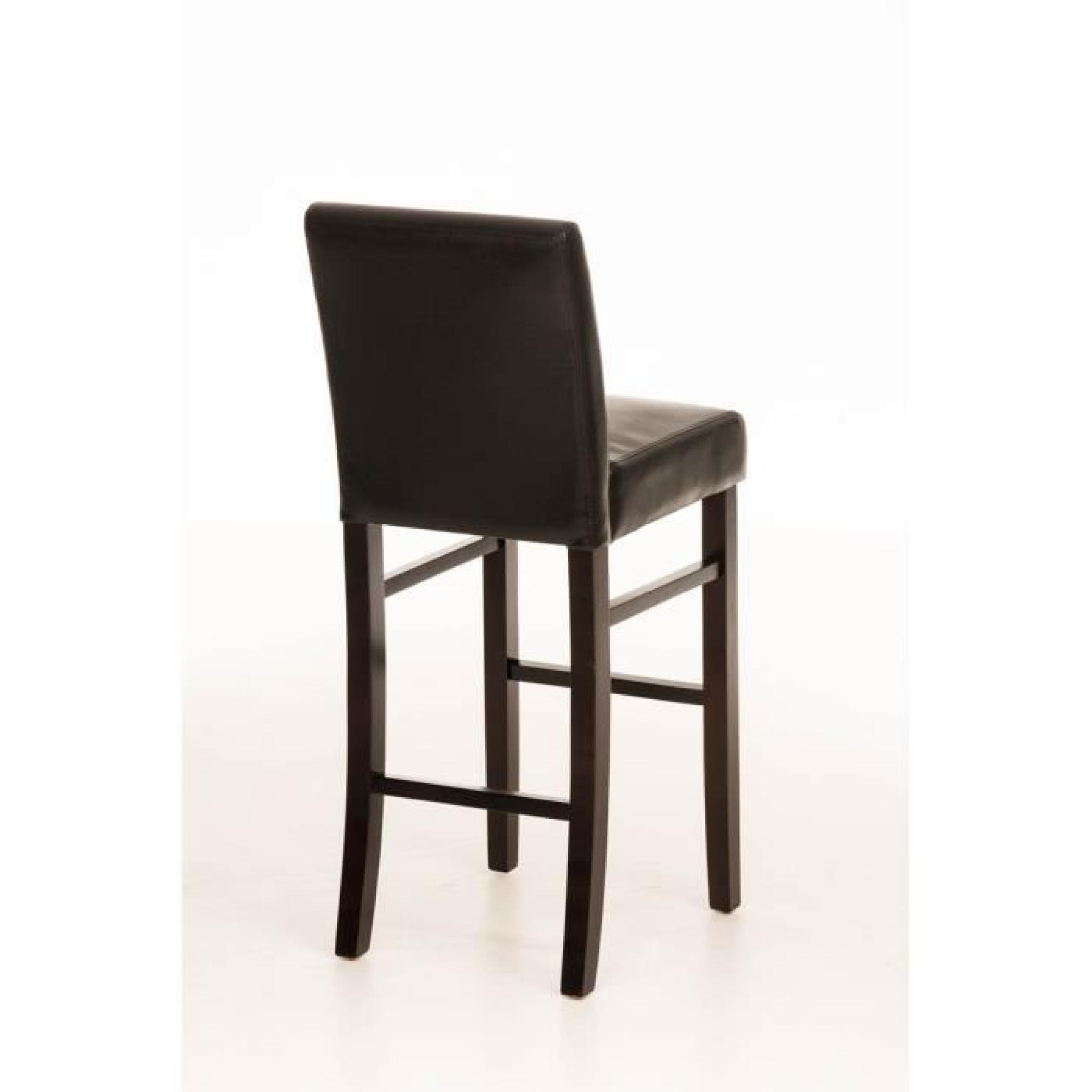 CLP Chaise de bar / Tabouret de bar en Bois ALVIN avec revêtement en PU, Hauteur assise: 75 cm, 10 couleurs au choix, confort gar... pas cher