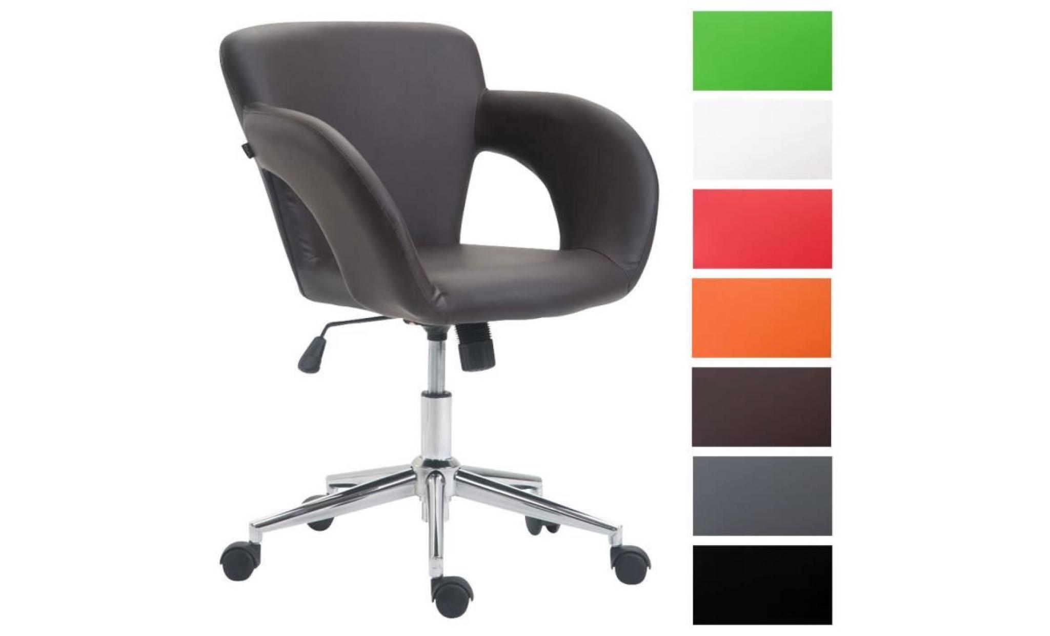 clp chaise de bureau edison en similicuir, fauteuil de bureau avec accoudoirs, mécanisme d'inclinason intégré, hauteur ajustable