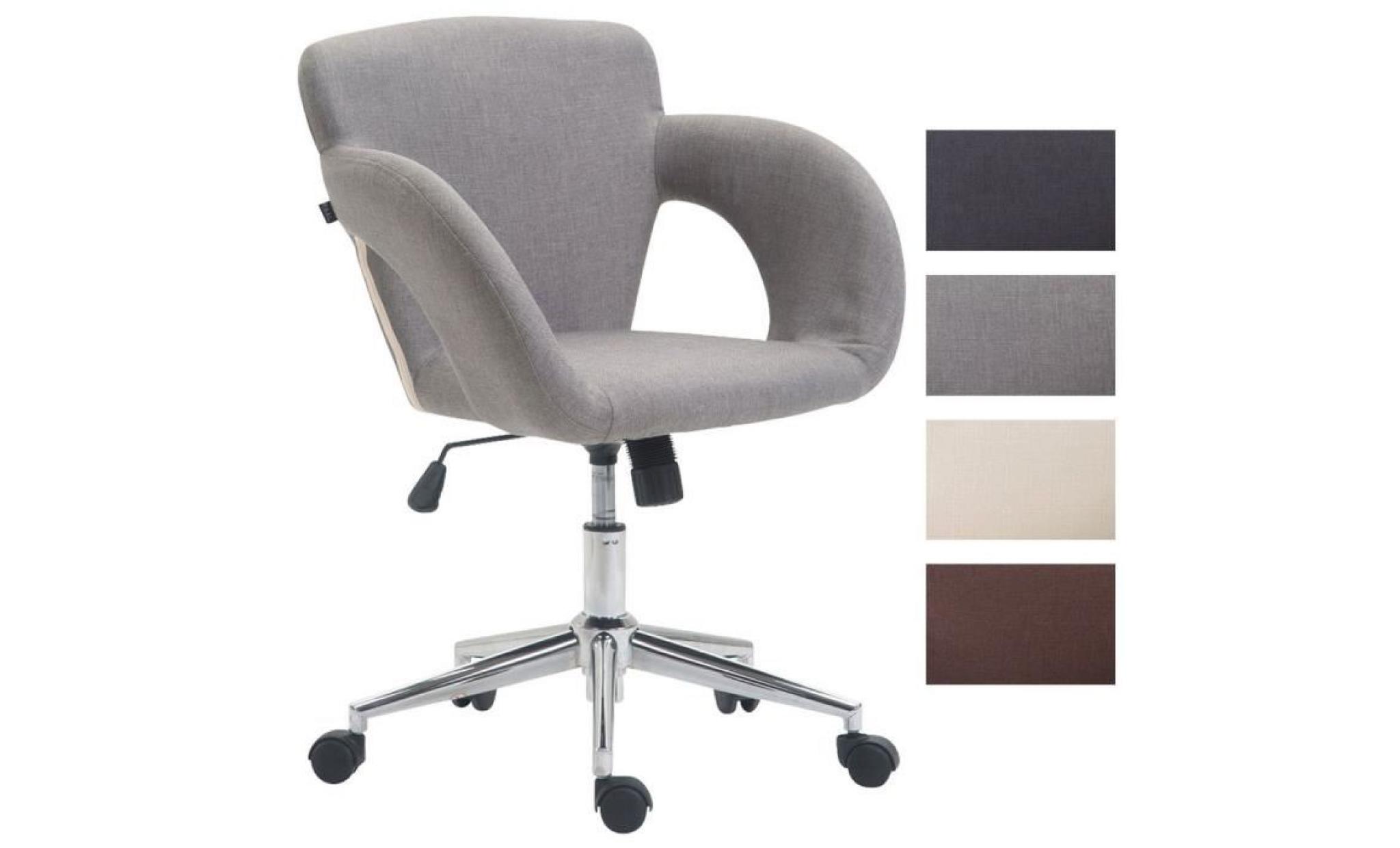 clp chaise de bureau edison en tissu, fauteuil de bureau avec accoudoirs, mécanisme d'inclinaison intégré, hauteur ajustable