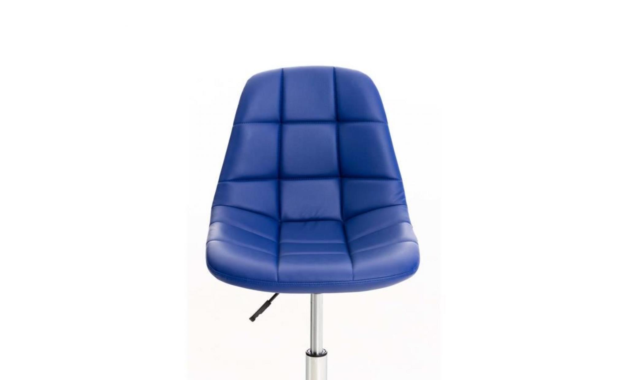 clp chaise de bureau emil  en simili cuir, siège matelassé, chaise pivotante avec support en métal chromé, hauteur réglable pas cher