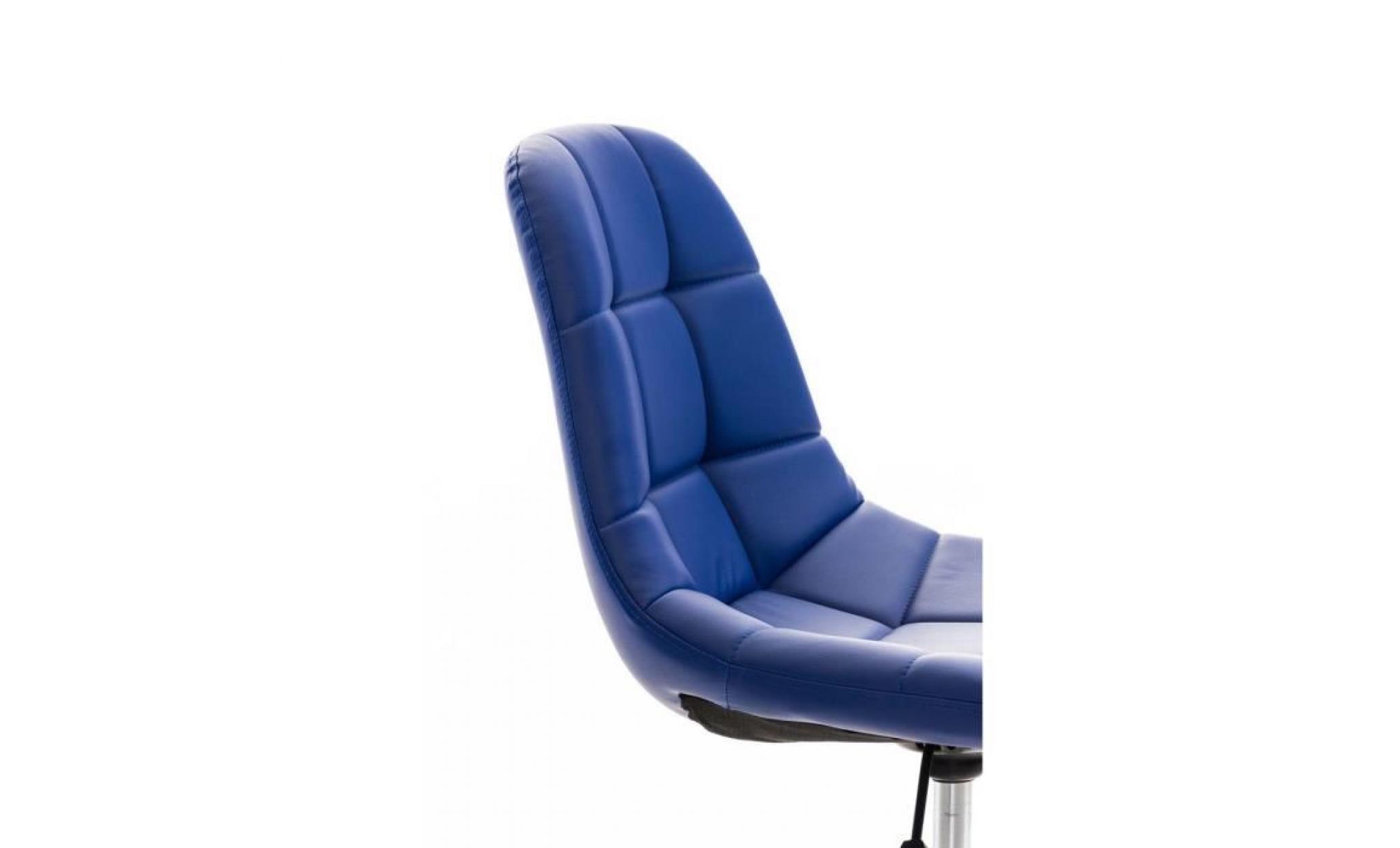 clp chaise de bureau emil  en simili cuir, siège matelassé, chaise pivotante avec support en métal chromé, hauteur réglable pas cher