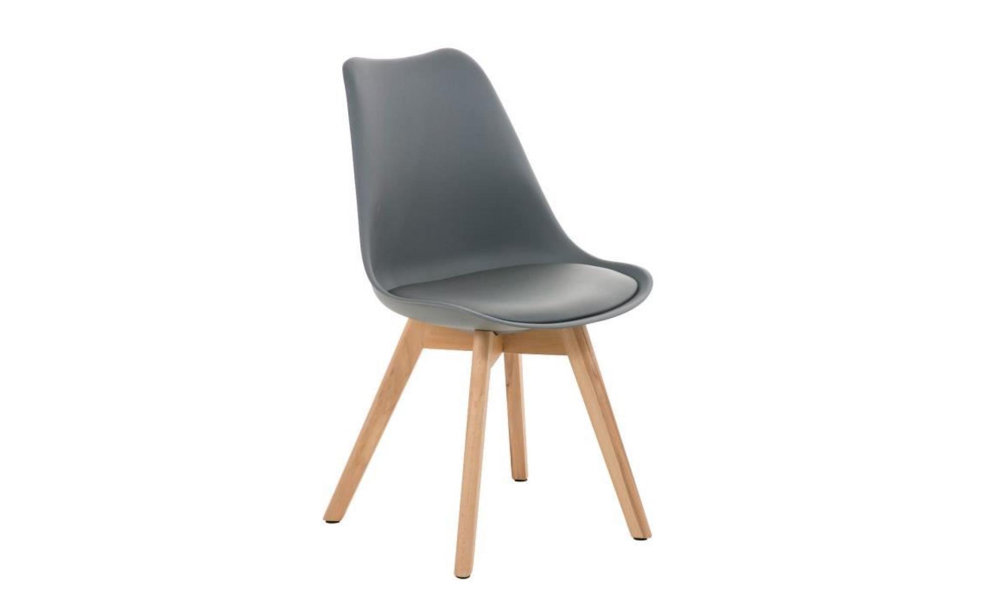 CLP Chaise de visiteurs de design rétro BORNEO avec piétement en bois noix, mélange de matériaux en plastique, cuir synthétique e...