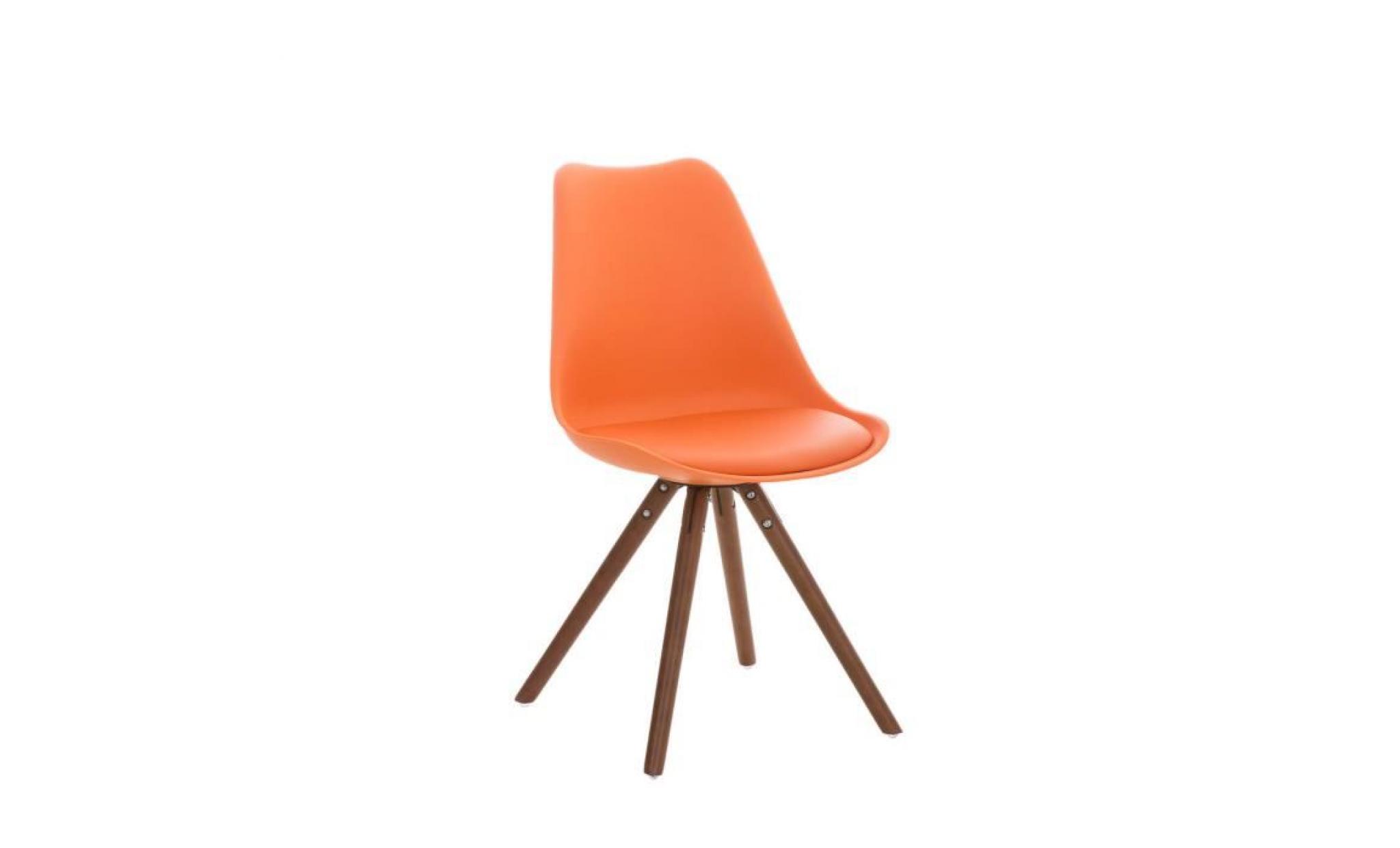 clp chaise de visiteurs de design rétro pegleg avec piétement en bois noix, mélange de matériaux en plastique, cuir synthétique e...