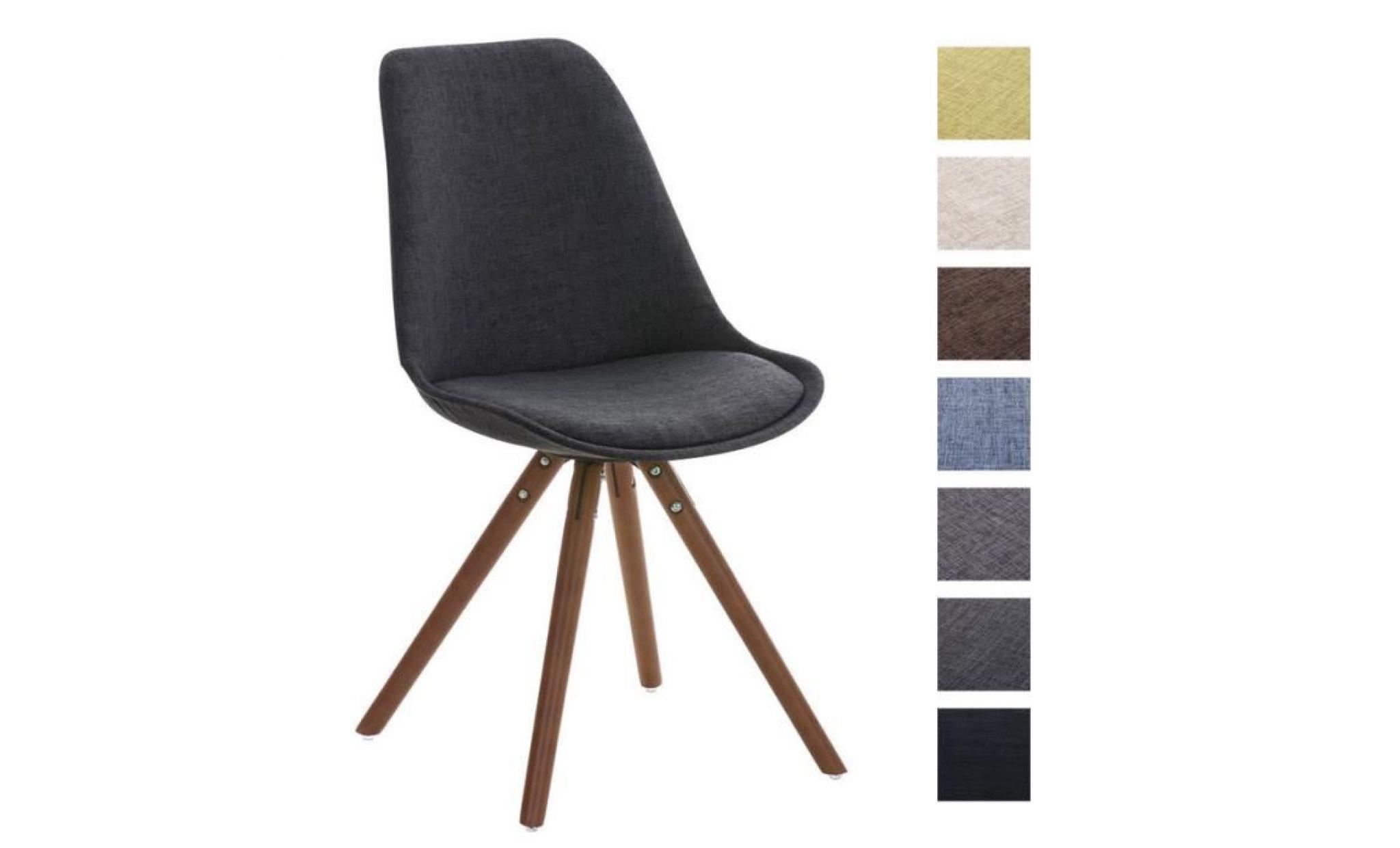 clp chaise retro pegleg piétement en bois couleur noix, revêtement en tissu, chaise de visiteur design, couleurs au choix