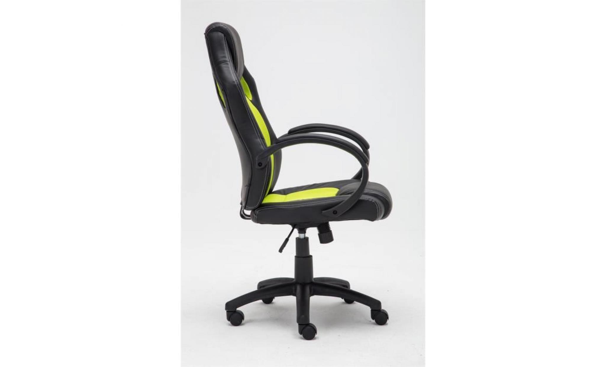 clp fauteuil de bureau fire, chaise bureau ajustable en hauteur de luxe, revêtement en pu, 7 couleurs au choix 110 cm rouge pas cher