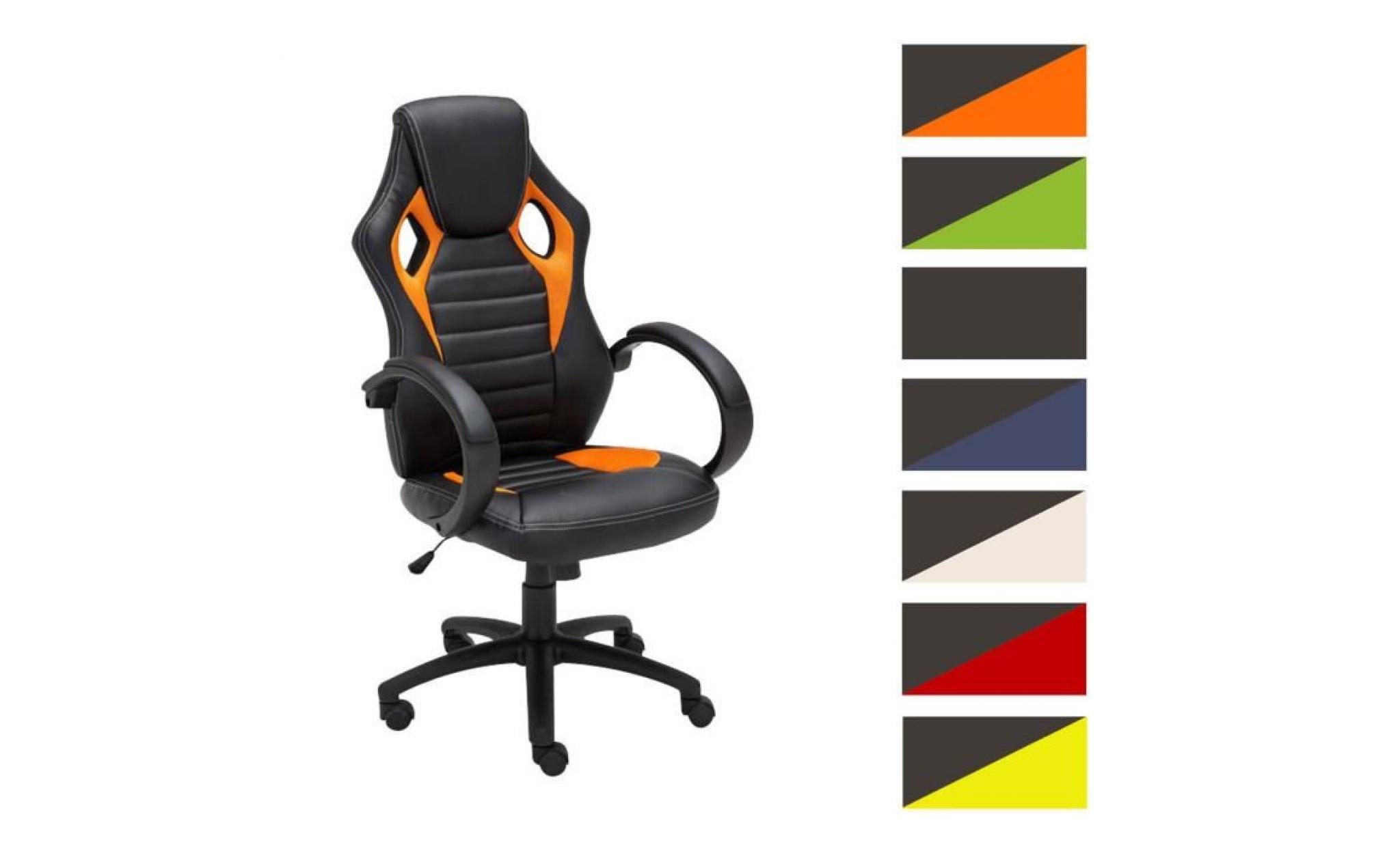 clp fauteuil de bureau speed, chaise bureau avec siège baquet ajustable en hauteur de luxe, revêtement en pu, 7 couleurs au choix...
