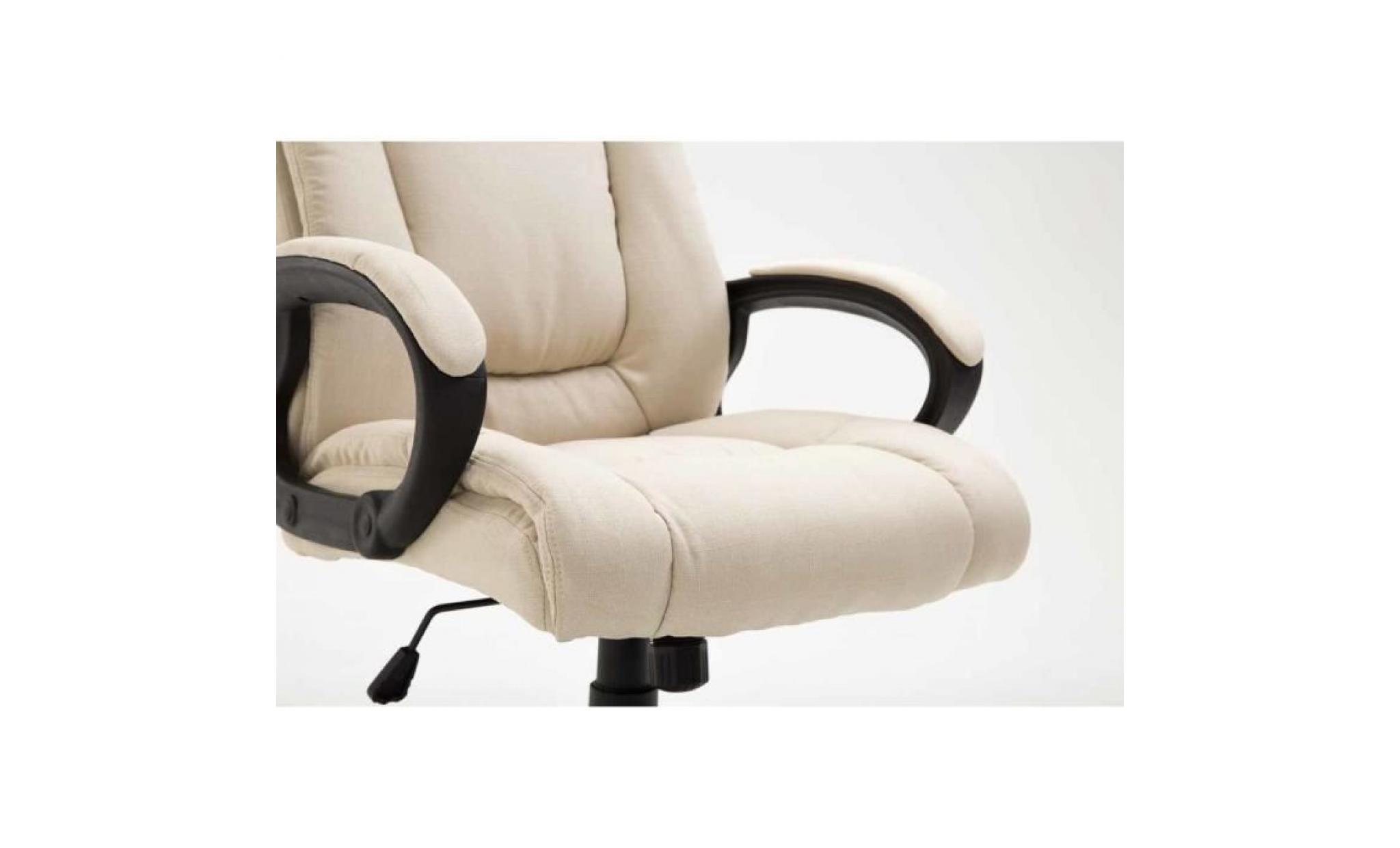 clp fauteuil de bureau xl sparta en tissu, fauteuil de direction avec mécanisme d'inclinaison, chaise pivotante avec accoudoirs, pas cher