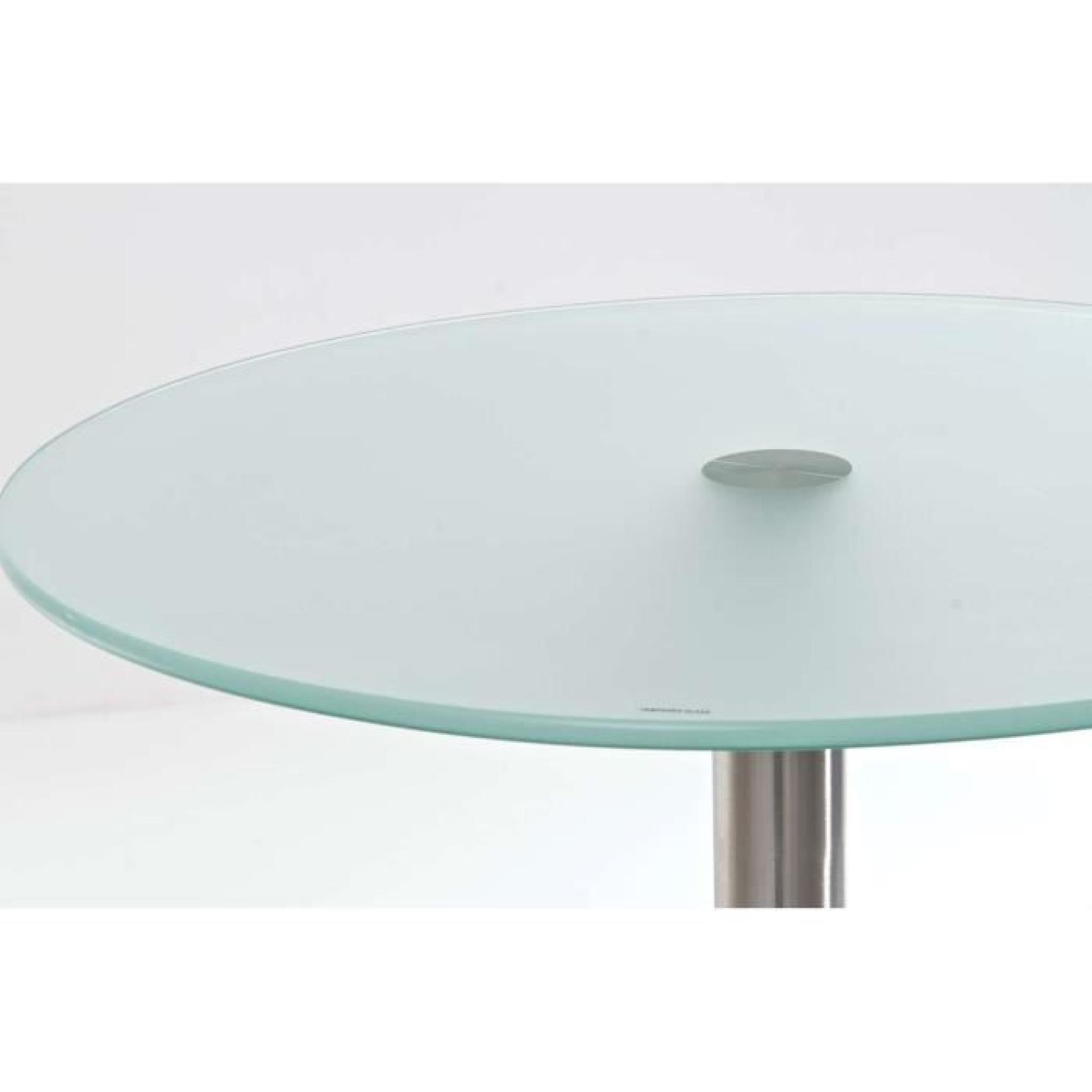 CLP Table haute massive BEN en acier 100% inoxydable avec plateau en verre, Ø 70 cm, hauteur 110 cm, très stable, idéale pour la ... pas cher