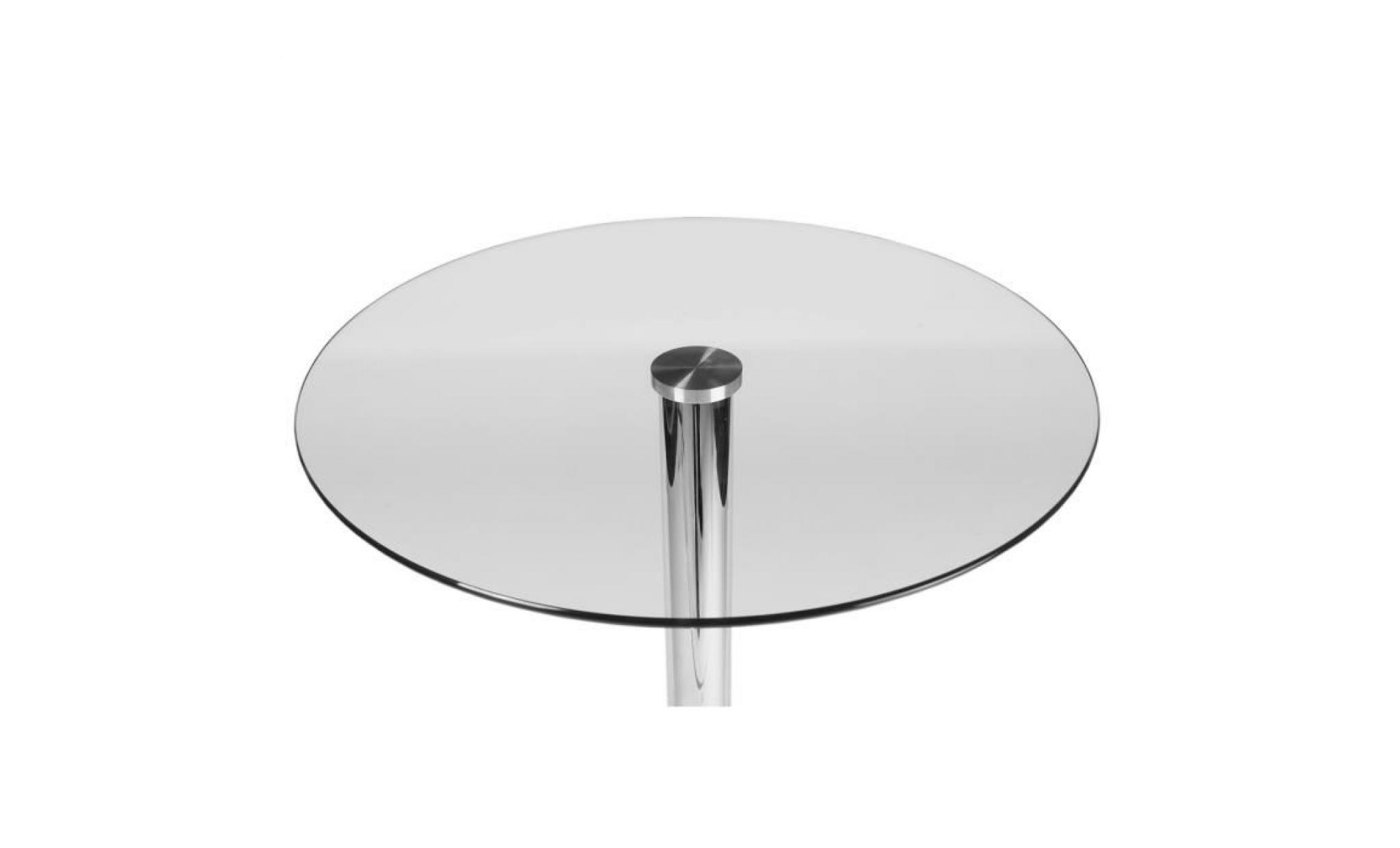 clp table haute ronde Ø 60 cm avec plateau en verre, pied en métal, hauteur 105 cm, très stable, idéale pour la gastronomie pas cher