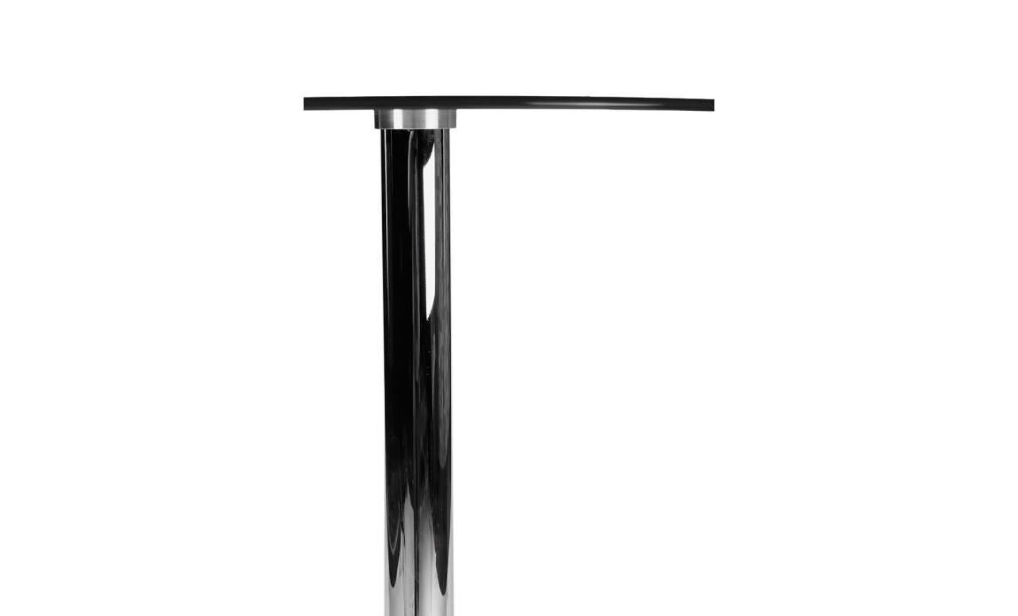clp table haute ronde Ø 60 cm avec plateau en verre, pied en métal, hauteur 105 cm, très stable, idéale pour la gastronomie pas cher