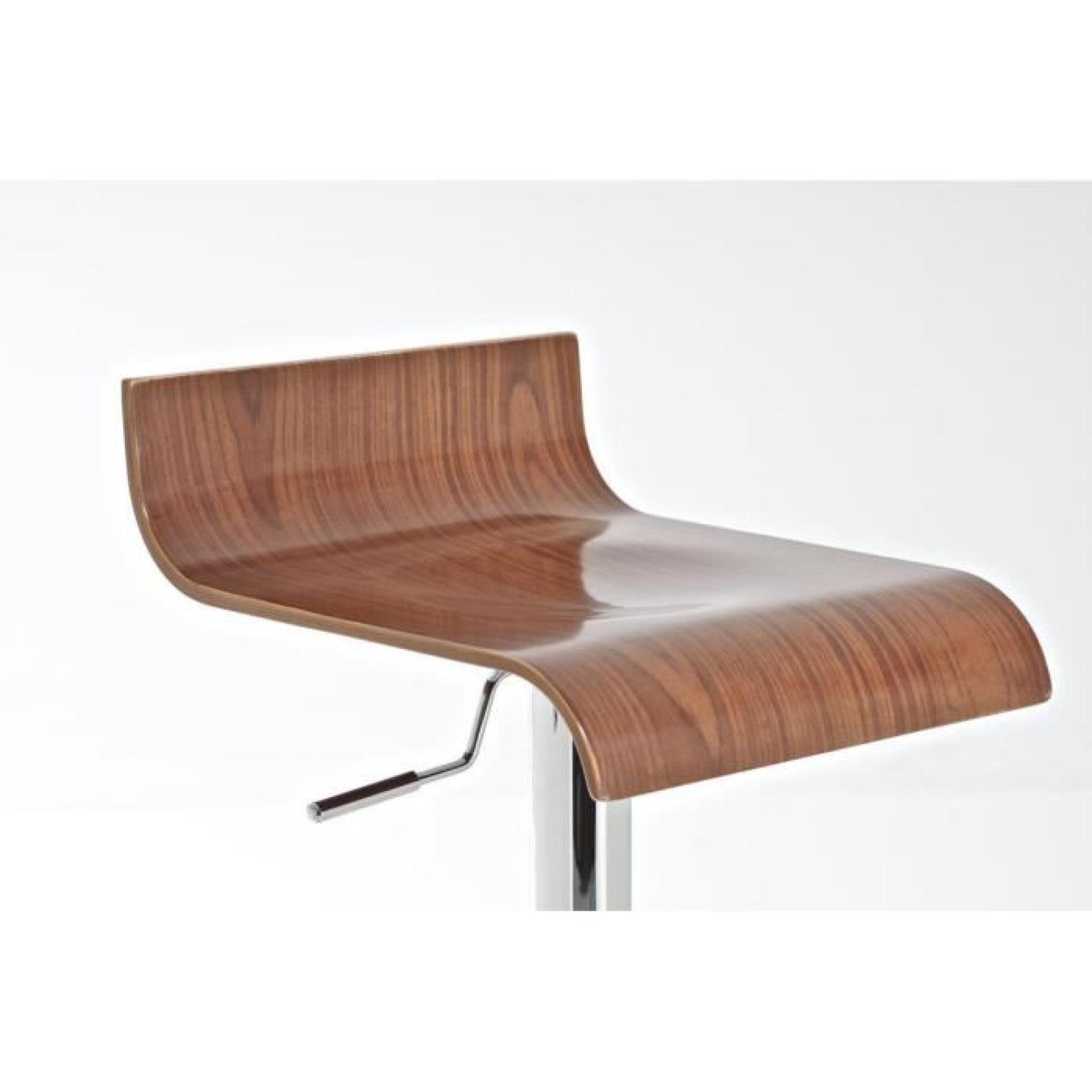 CLP Tabouret de bar BERLIN, profilage ergonomique du siège en bois dur, hauteur 58 - 80 cm, pivotant, 3 couleurs de bois au choix... pas cher