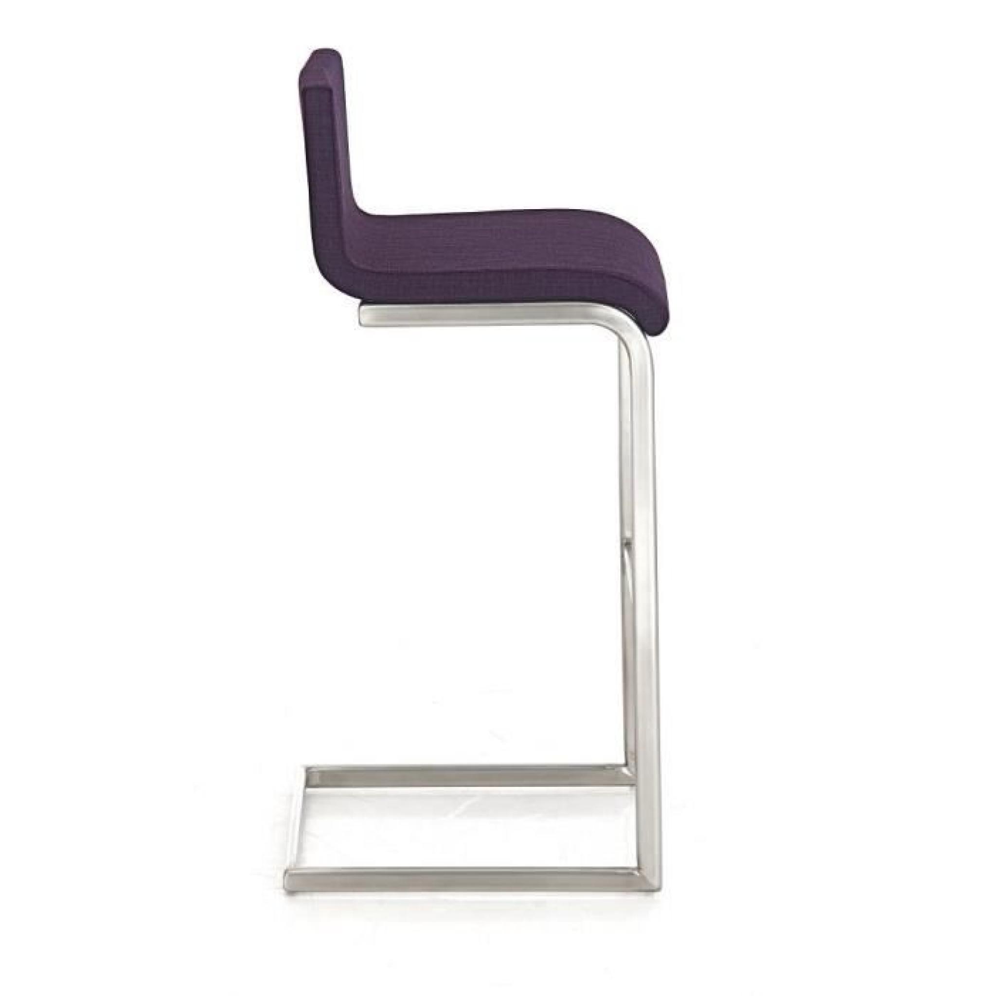 CLP Tabouret de bar d'acier inoxydable NEWPORT, la chaise cantilever exclusive, avec le tissu, bien rembourré (jusqu'à 7 couleurs... pas cher