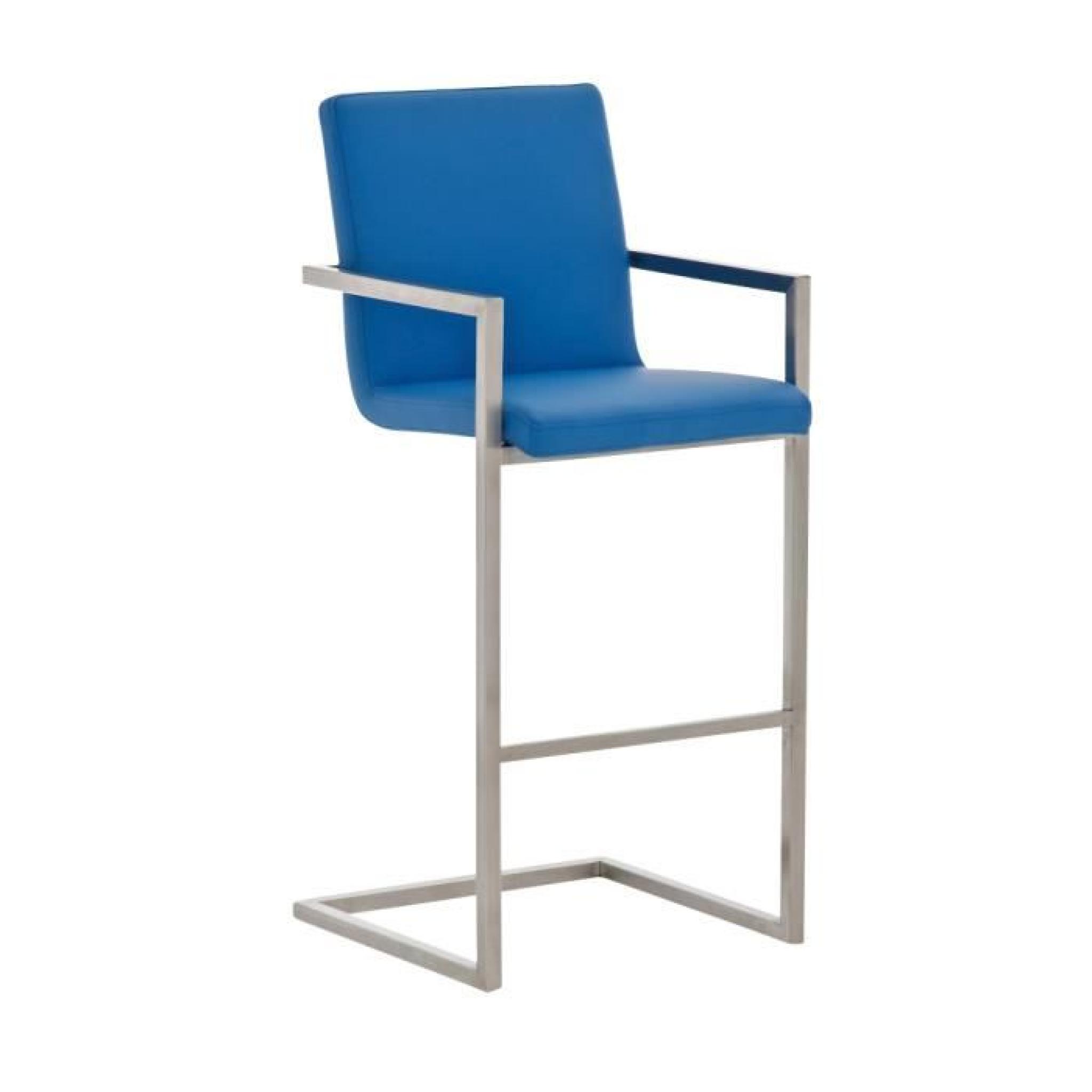 CLP Tabouret de bar en acier inoxydable PHOENIX, chaise oscillante exclusive, 11 couleurs de revêtement au choix, hauteur de l´as...