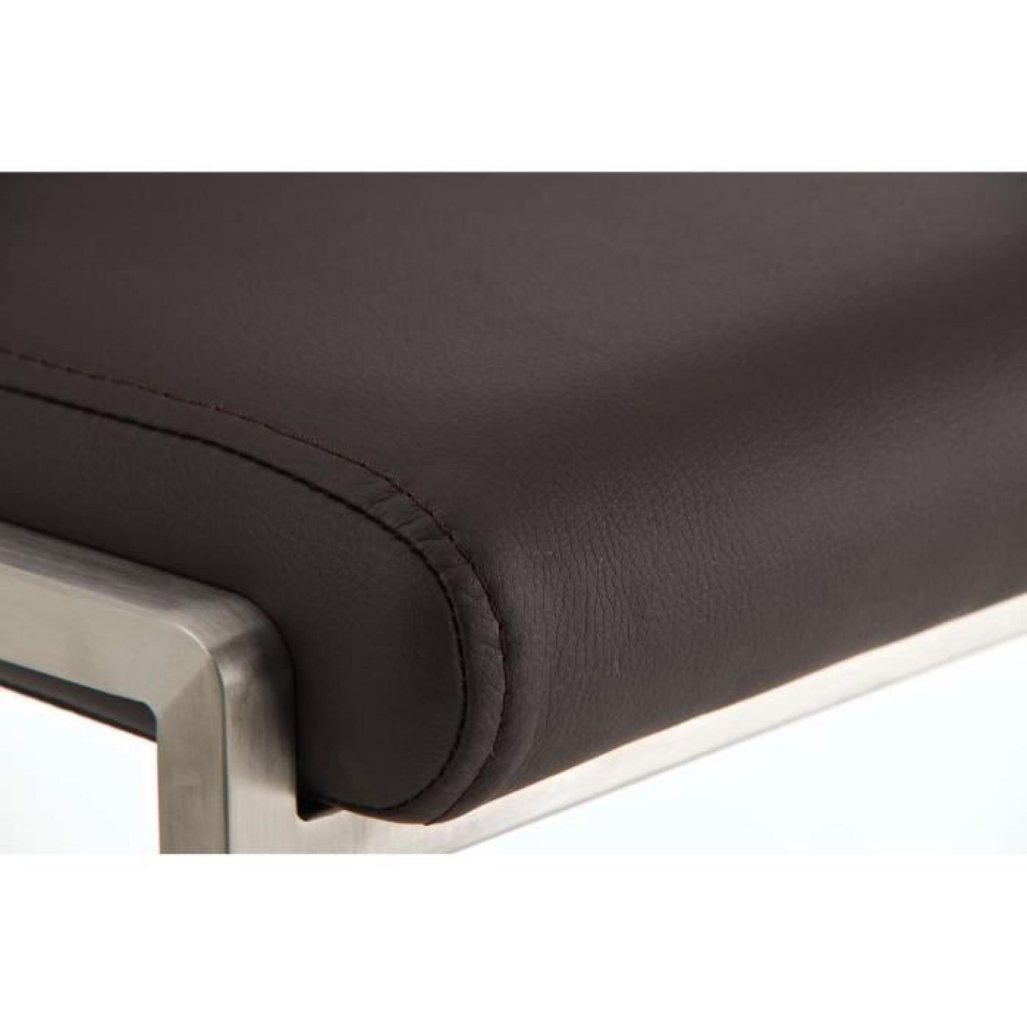 CLP Tabouret de bar en acier inoxydable TORINO avec revêtement en PU - 11 couleurs au choix - (hauteur de l'assise 78 cm), confor... pas cher