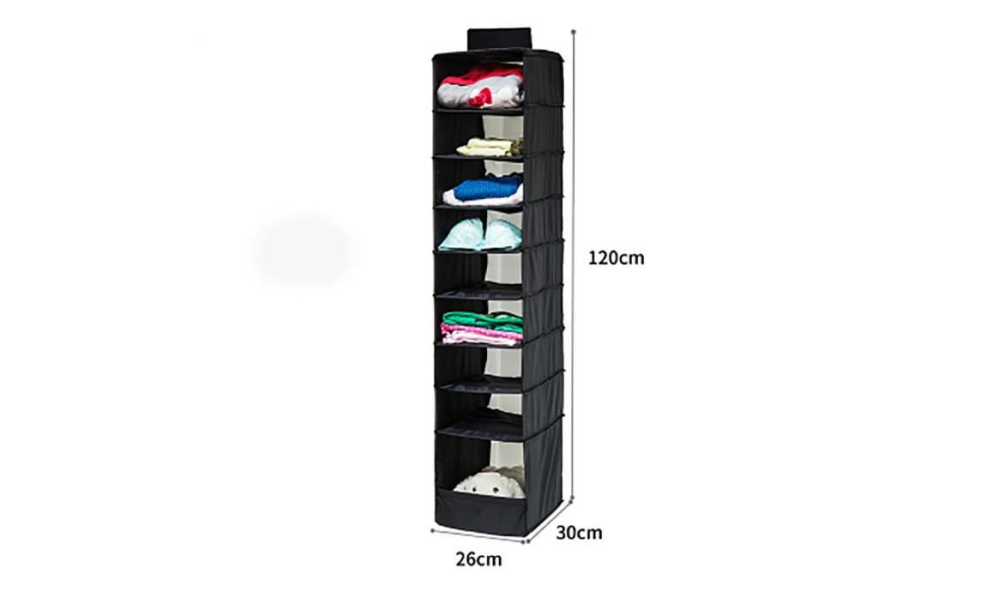 cnn70505432bk 9 section étagères armoire chaussures vêtements hanging vêtement organisateur de stockage