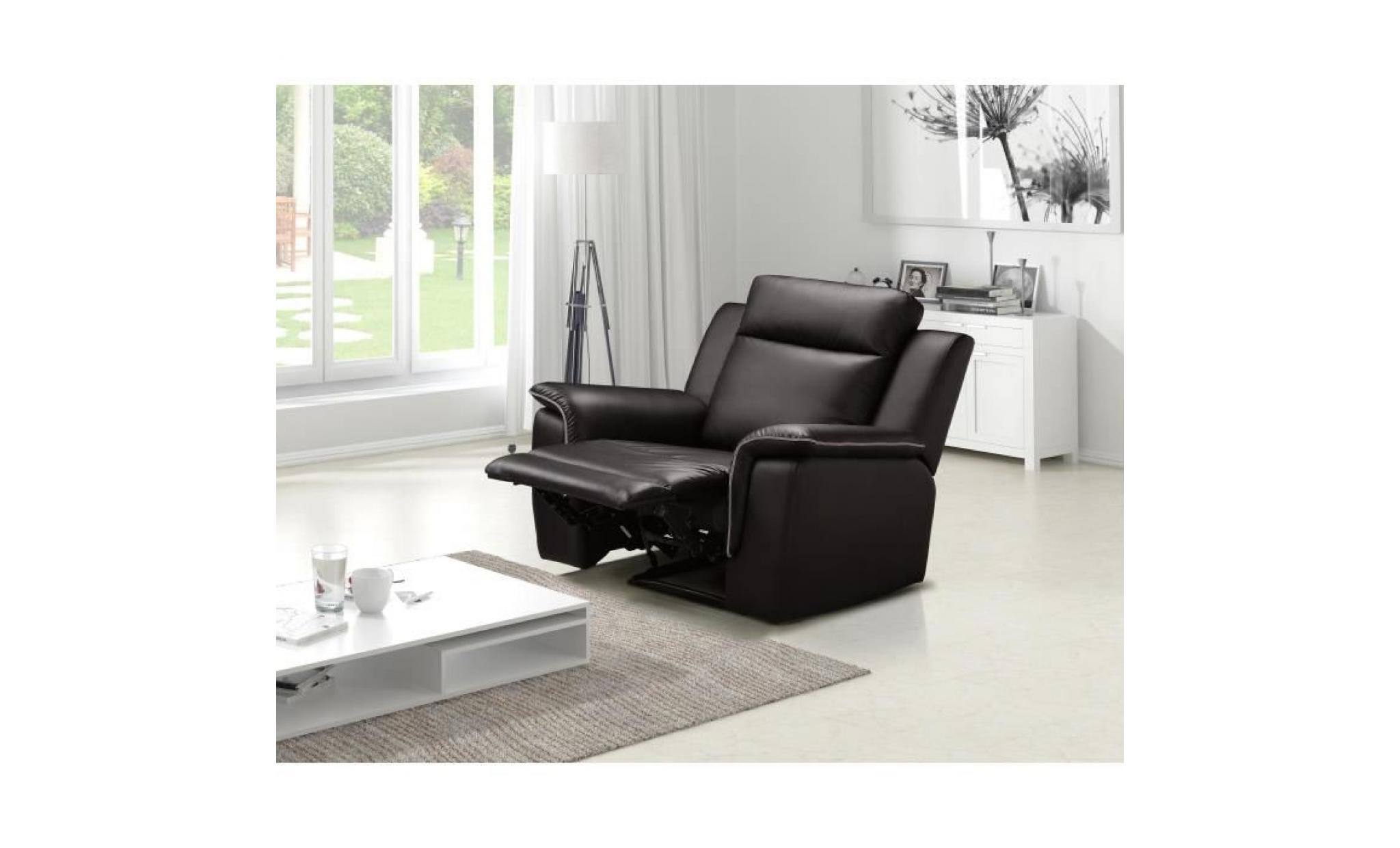 cocoon fauteuil de relaxation   simili marron   contemporain   l 108 x p 96 cm pas cher