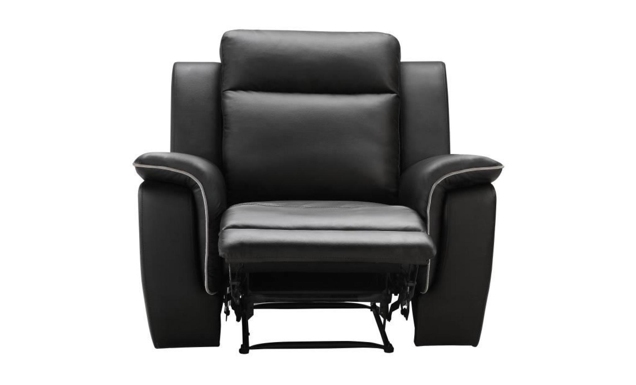 cocoon fauteuil de relaxation   simili noir   contemporain   l 108 x p 96 cm