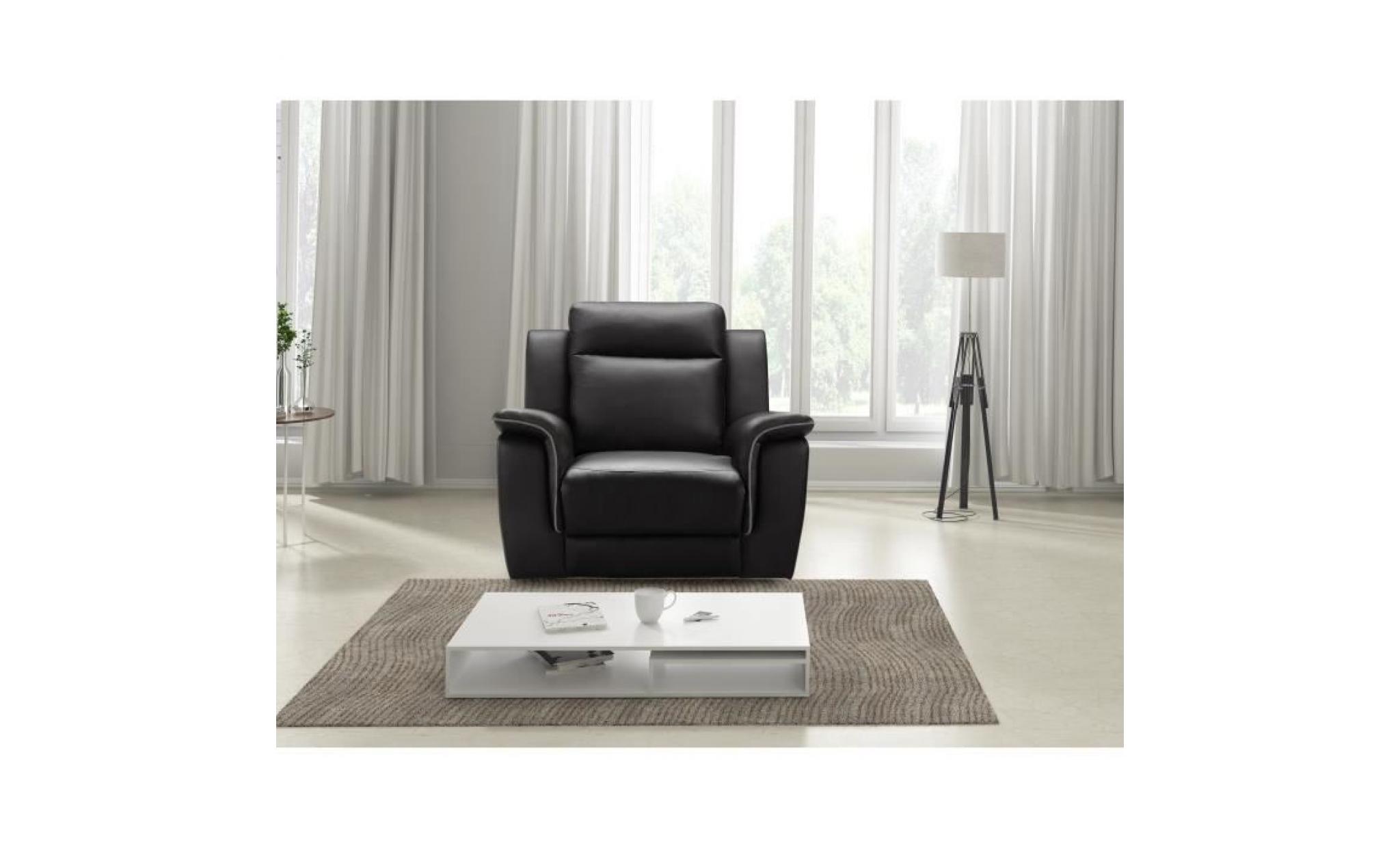 cocoon fauteuil de relaxation   simili noir   contemporain   l 108 x p 96 cm pas cher