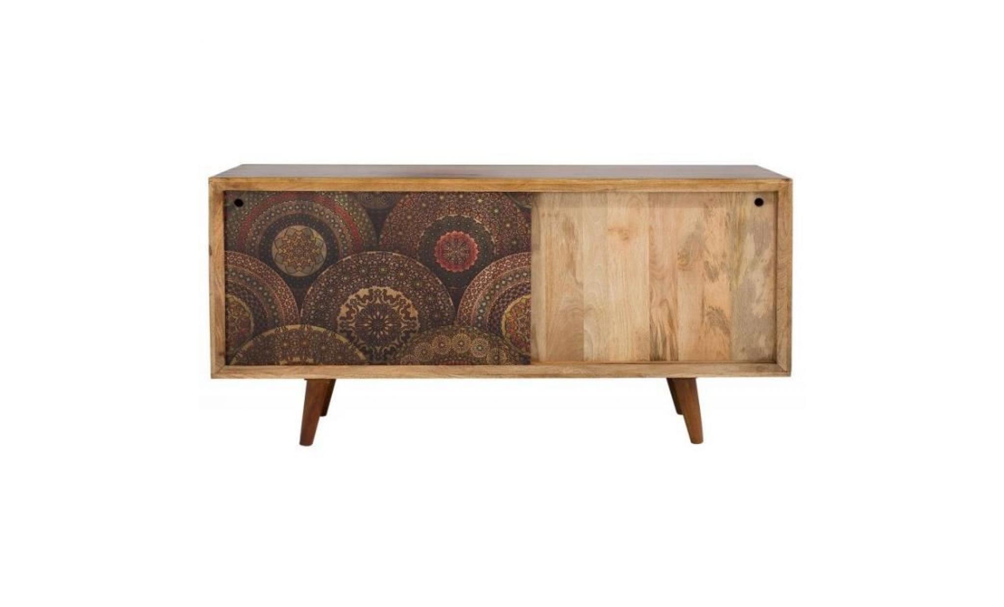 coffret buffet casa padrino designer meuble tv 160 x 45 x h.84   fait à la main en bois de manguier massif!