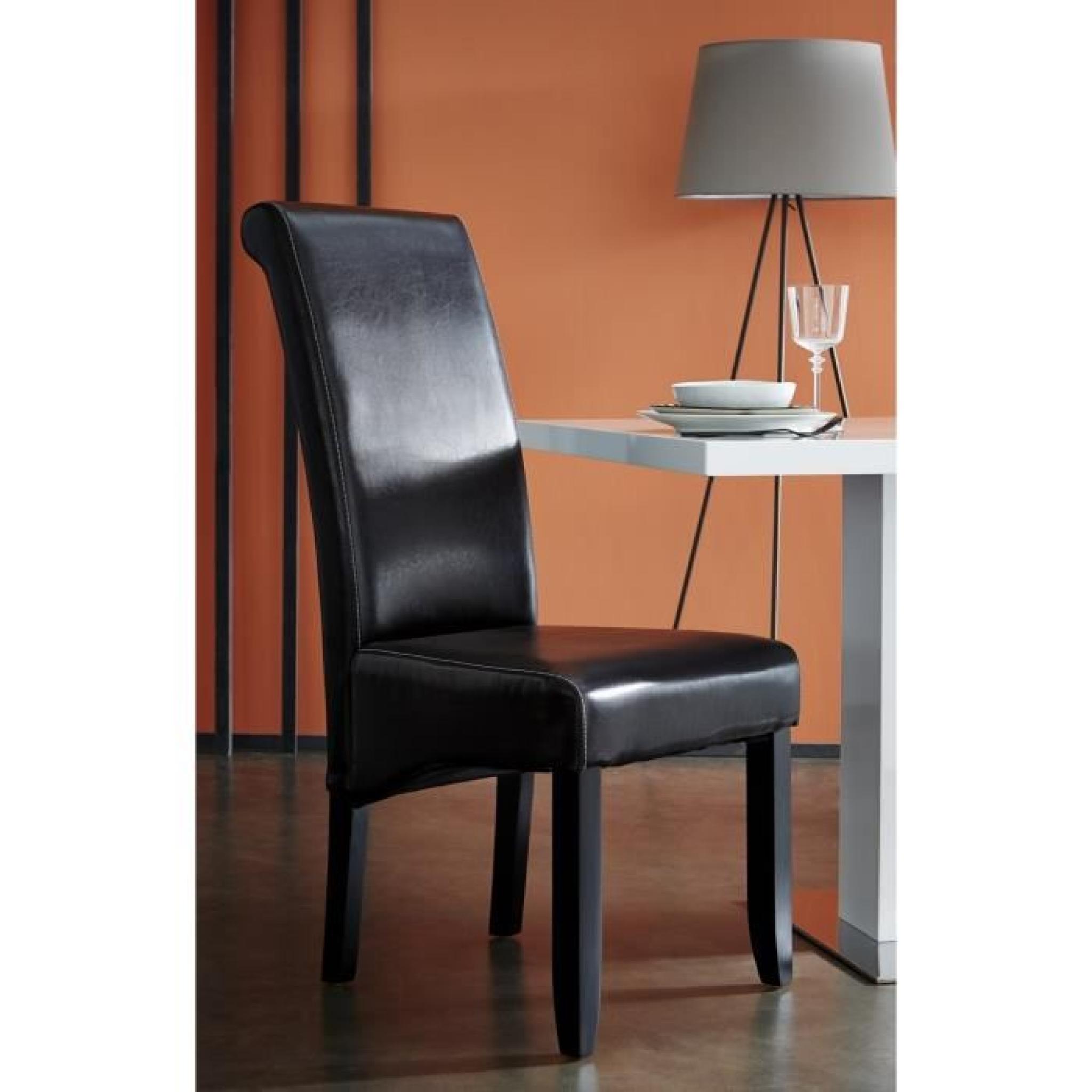 COHIBA Lot de 2 chaises de salle à manger 45x65,5x106 cm - Simili - Marron