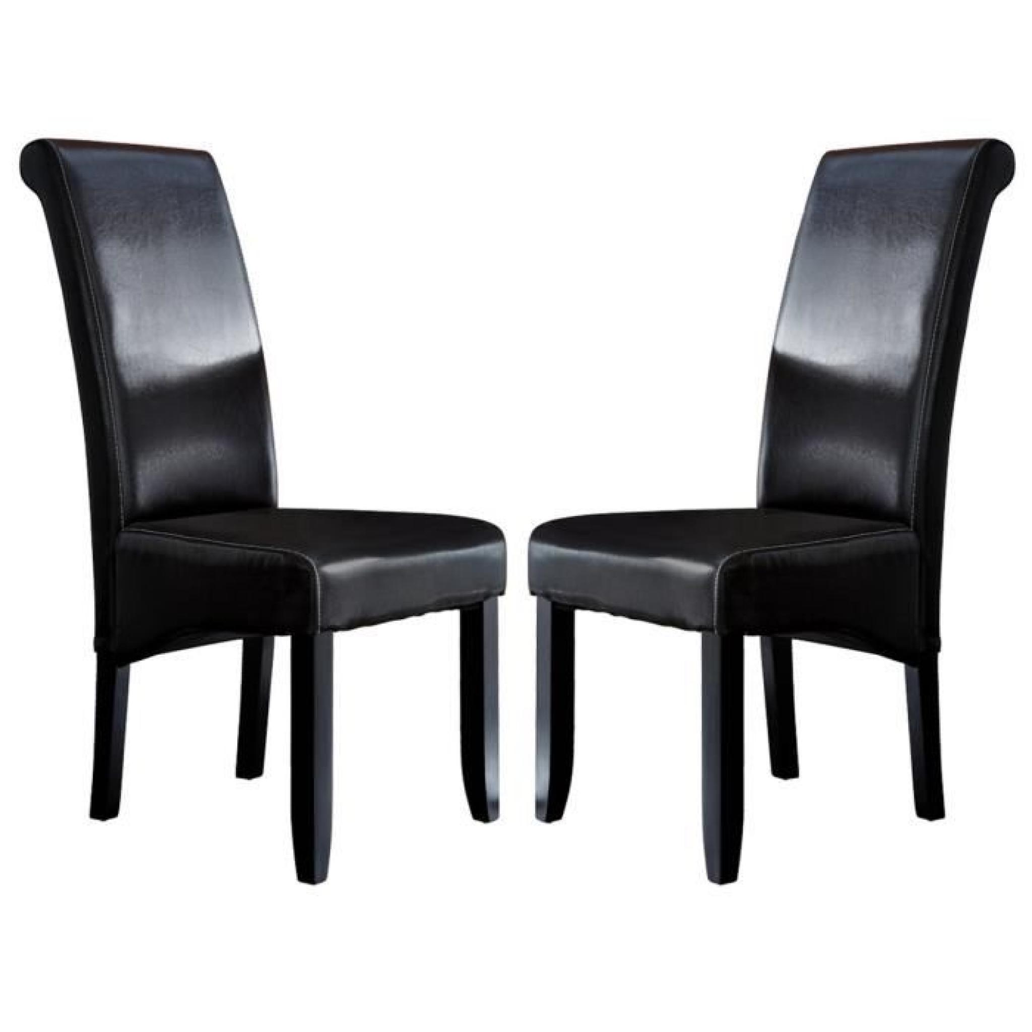COHIBA Lot de 2 chaises de salle à manger 45x65,5x106 cm - Simili - Marron pas cher