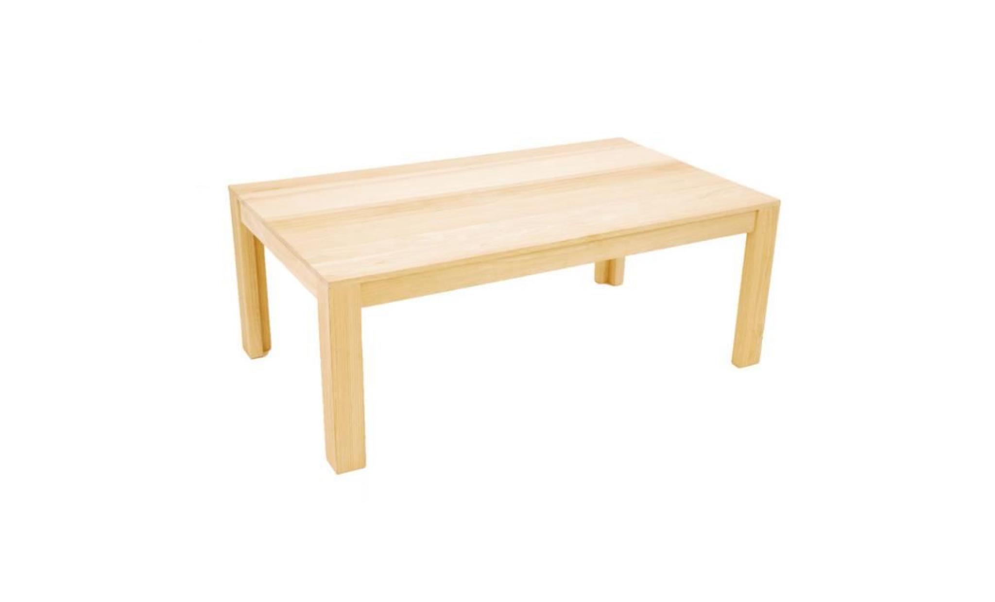 colonial   table basse rectangle simple rapanui      finition : bois brut   hévéa bois brut