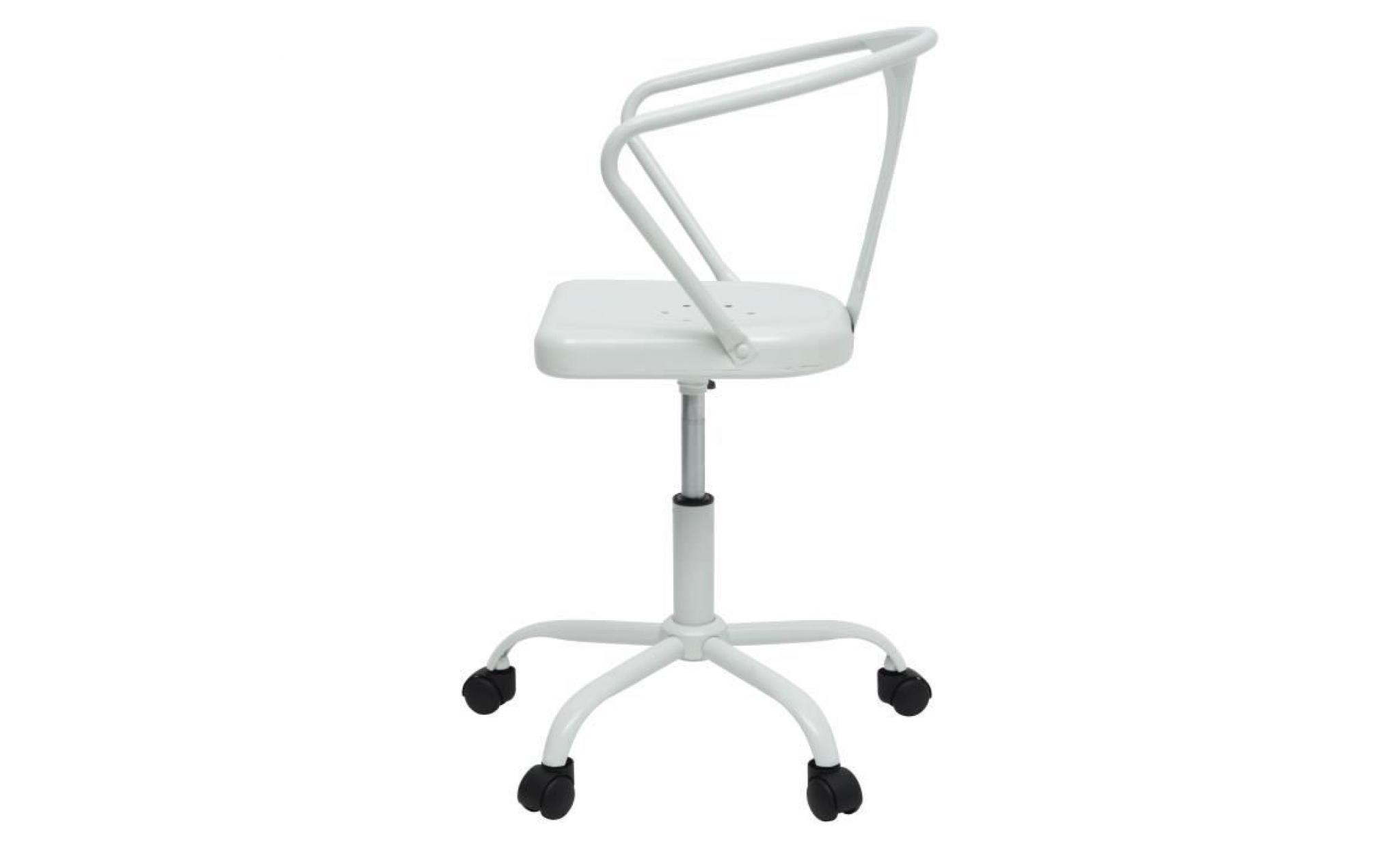 comete chaise de bureau   métal blanc mat   industriel   l 35,5 x p 37 cm pas cher