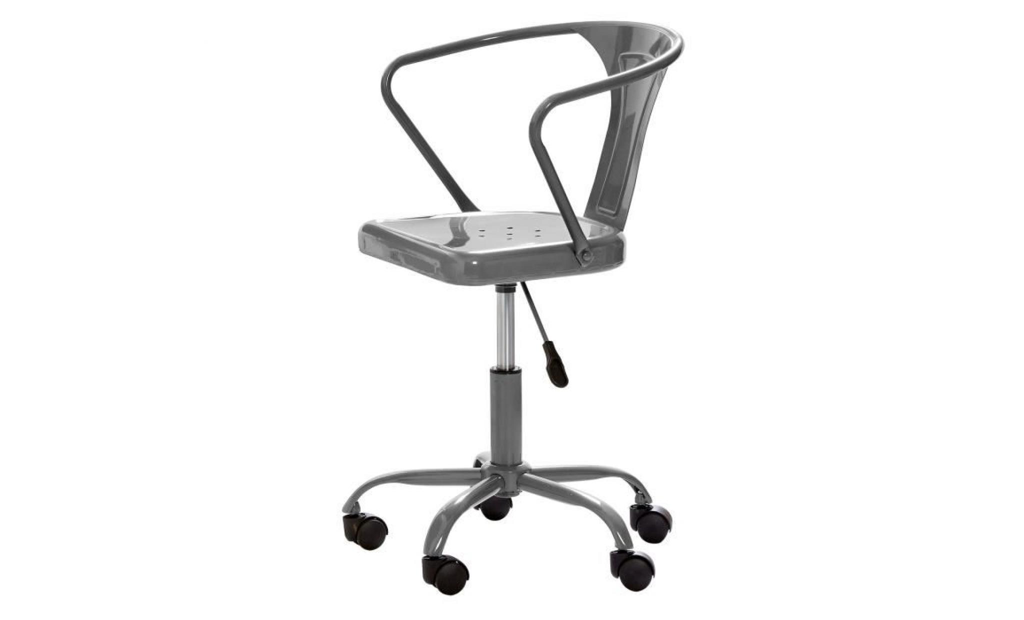 comete chaise de bureau   métal gris anthracite brillant   industriel   l 35,5 x p 37 cm pas cher