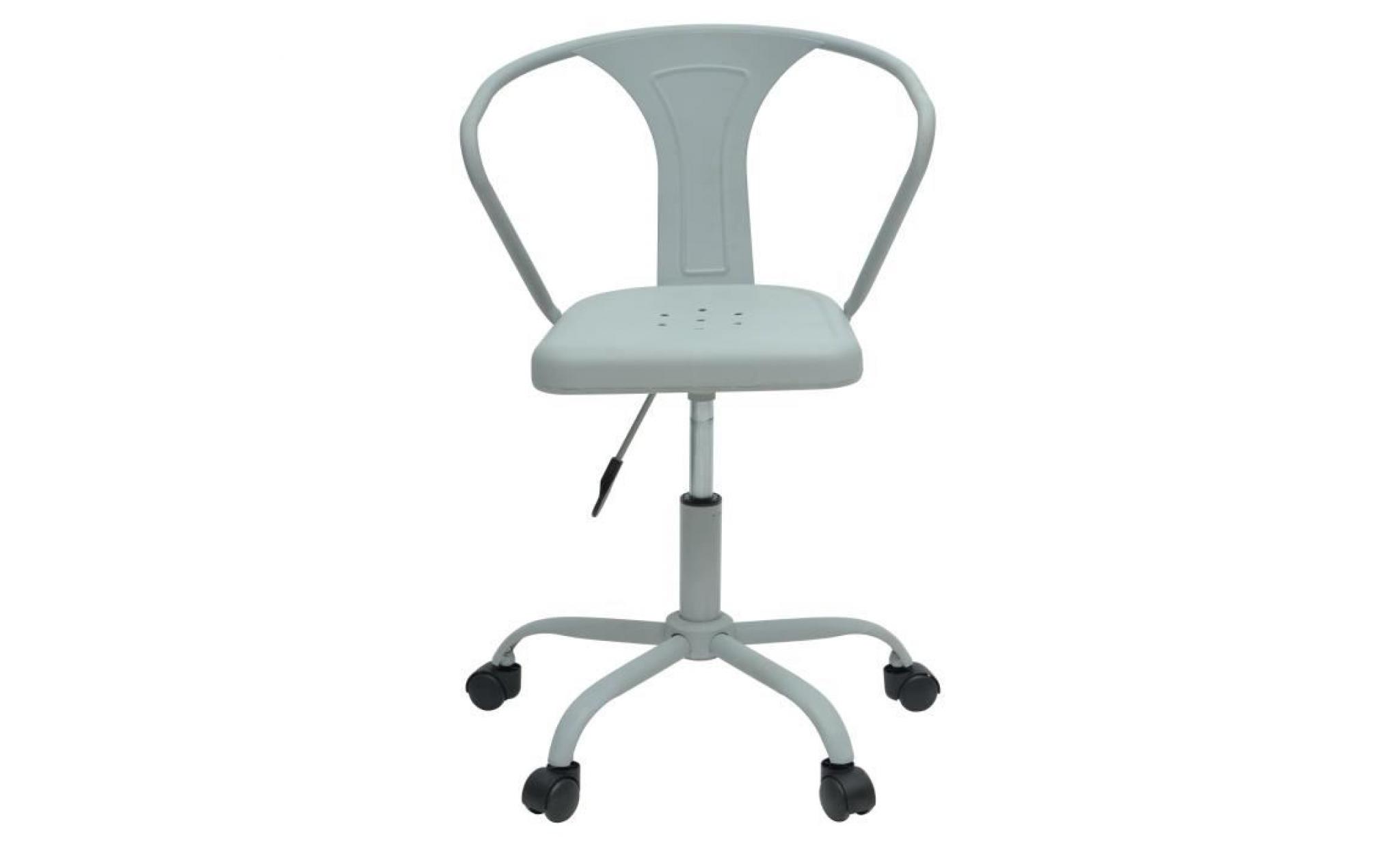 comete chaise de bureau   métal gris clair mat   industriel   l 35,5 x p 37 cm