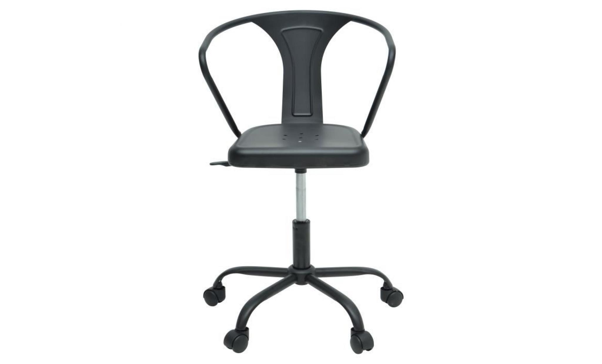 comete chaise de bureau   métal noir mat   industriel   l 35,5 x p 37 cm