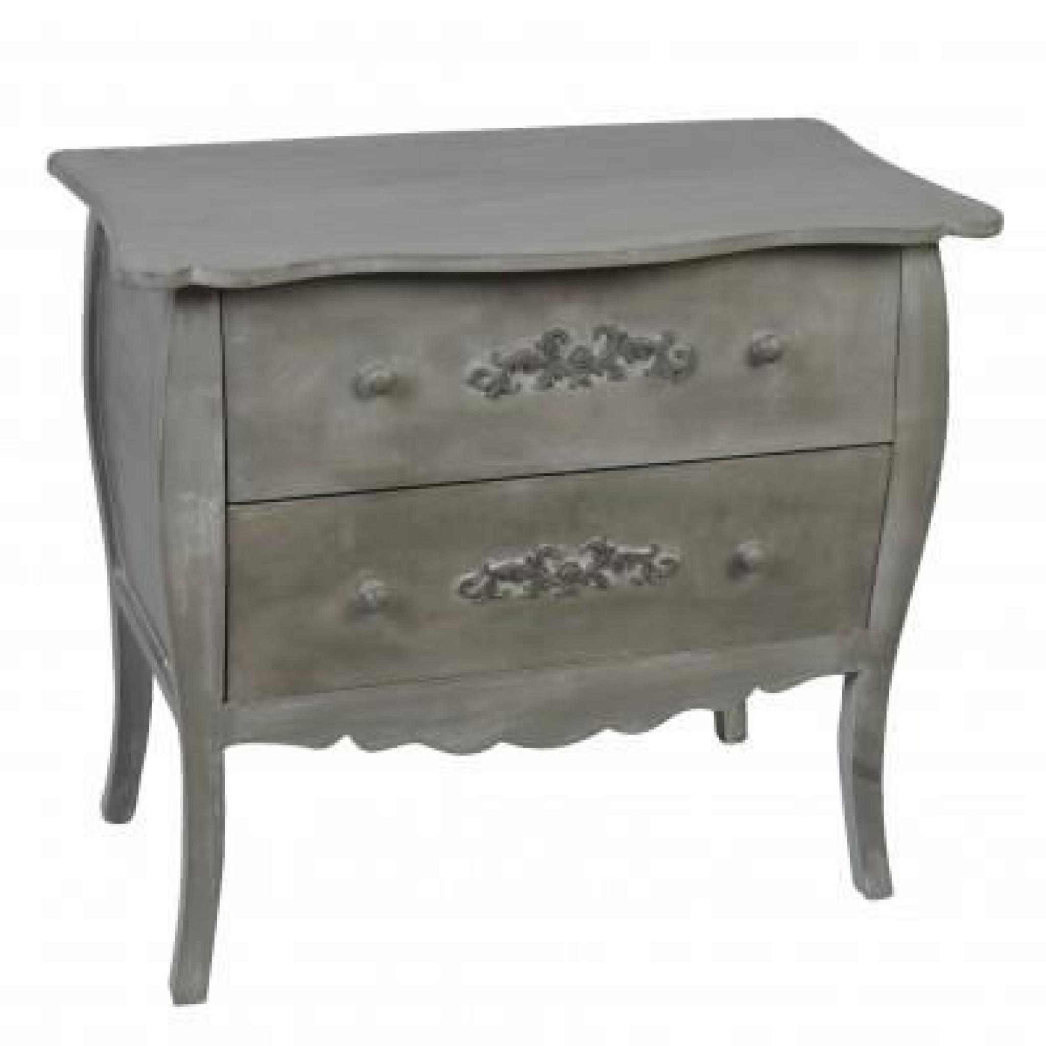 Commode 2 tiroirs noire style baroque