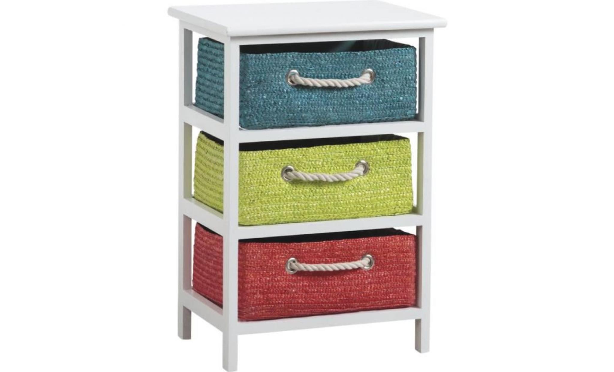 Commode 3 tiroirs couleurs