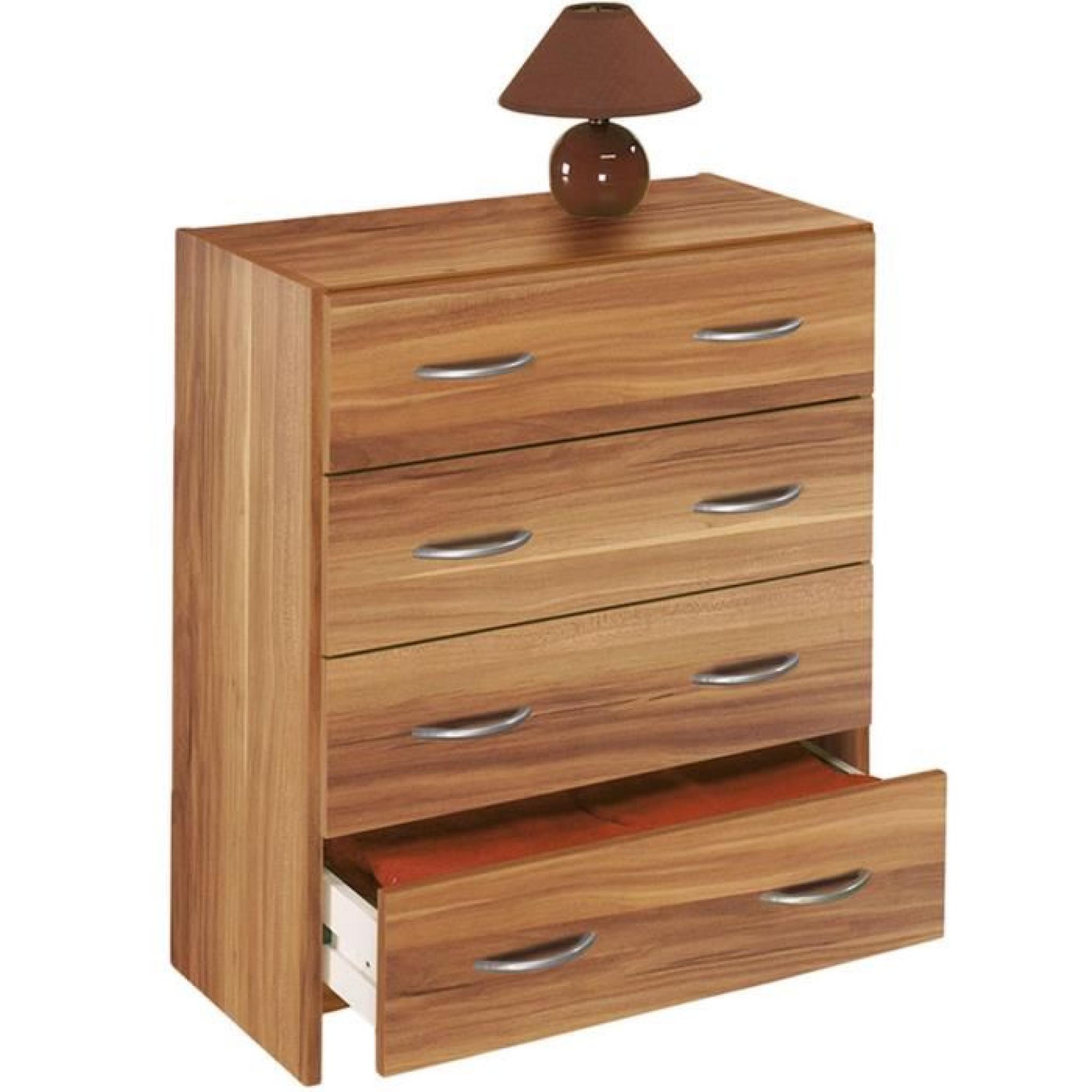 Commode 4 tiroirs en bois Merano, L60,7 x P30,9 x H70,3 cm