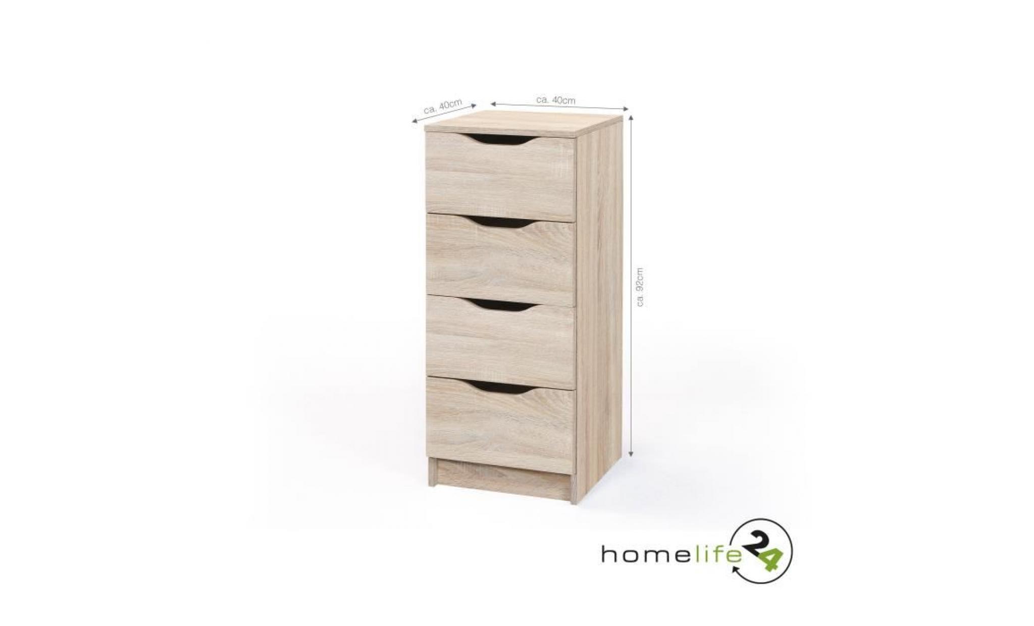 commode 4 tiroirs, commode chambre chene, commode enfant, commode haute, chene sonoma, commode pas cher, commode chambre adulte pas cher