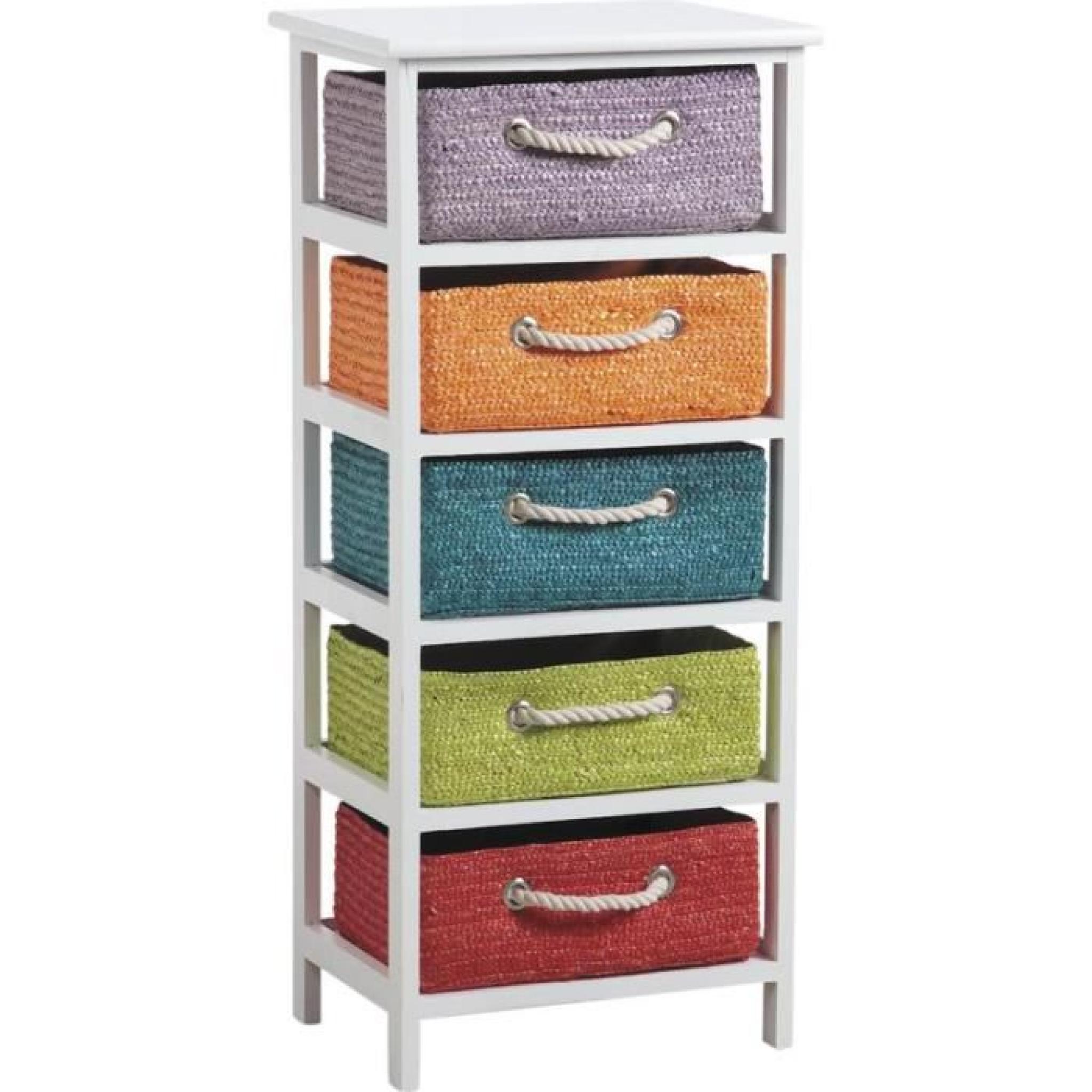 Commode 5 tiroirs couleurs